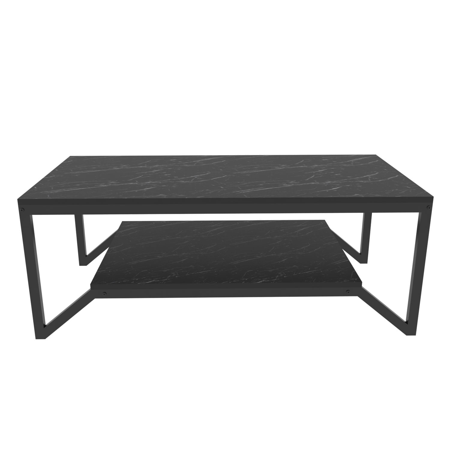 Masuta de cafea, Hanah Home, pal melaminat, negru, 120x60x45.8 cm — imaginea 2
