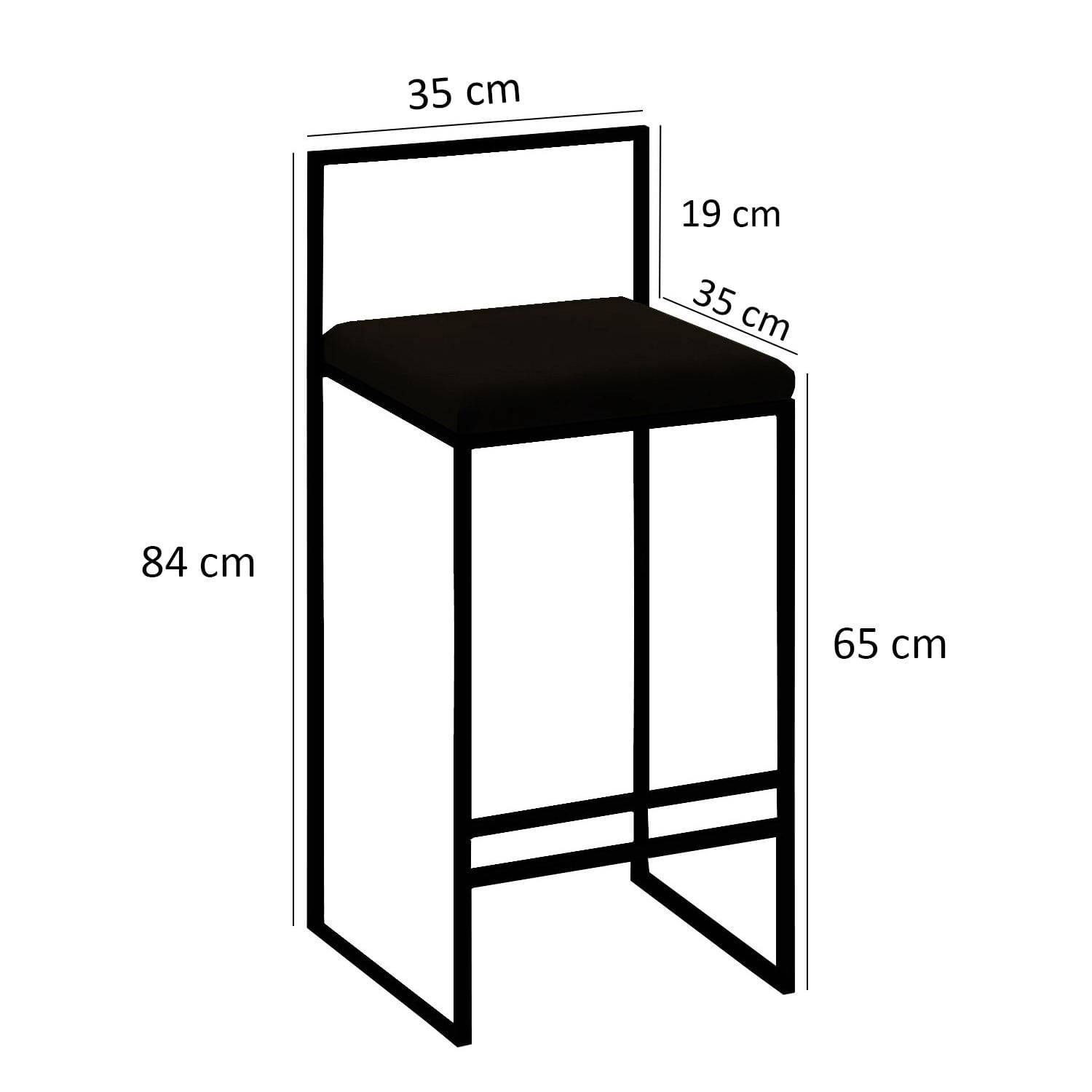 Taburet bar, Hanah Home, metal, crem, 35x35x80 cm - 2 | YEO
