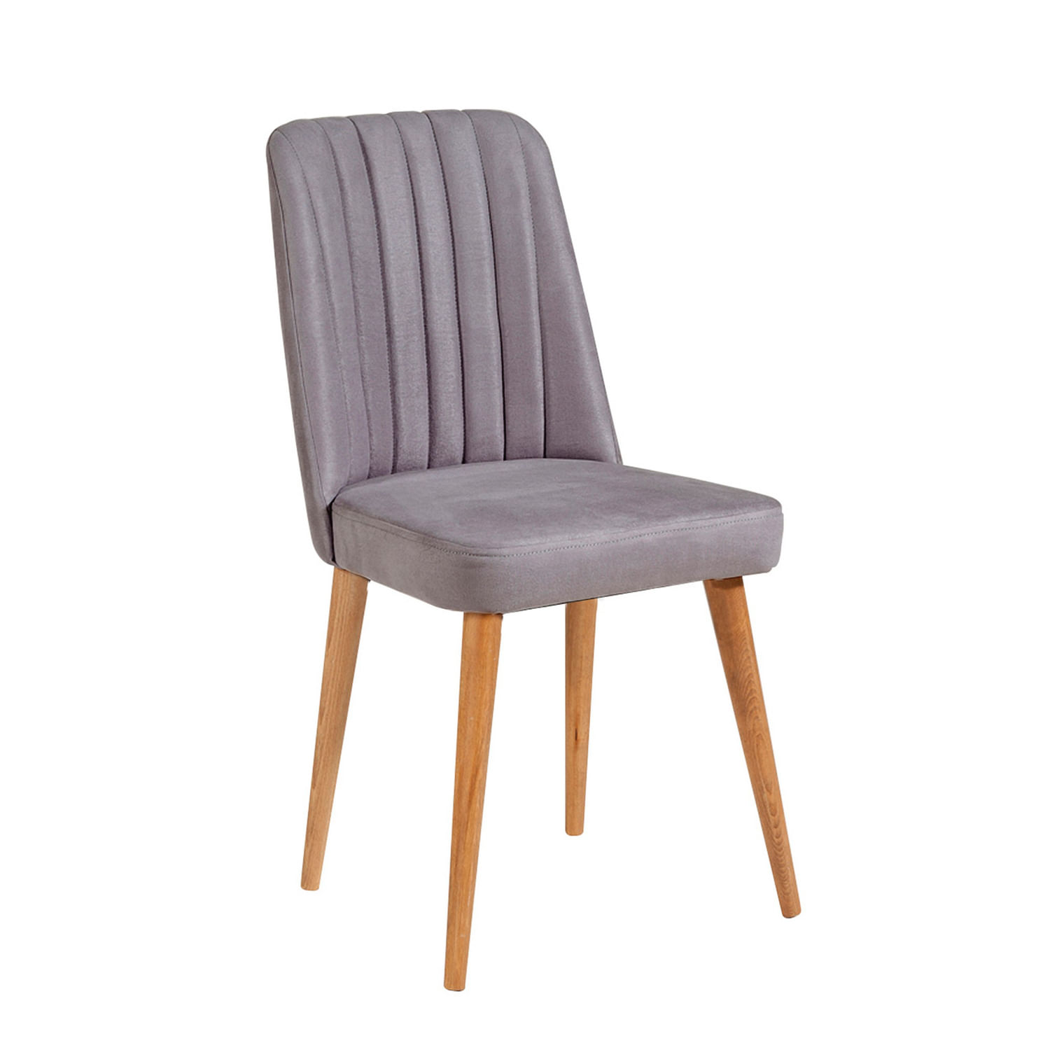 Scaun, Hanah Home, catifea, pin atlantic si gri, 47x46x89 cm — imaginea 2