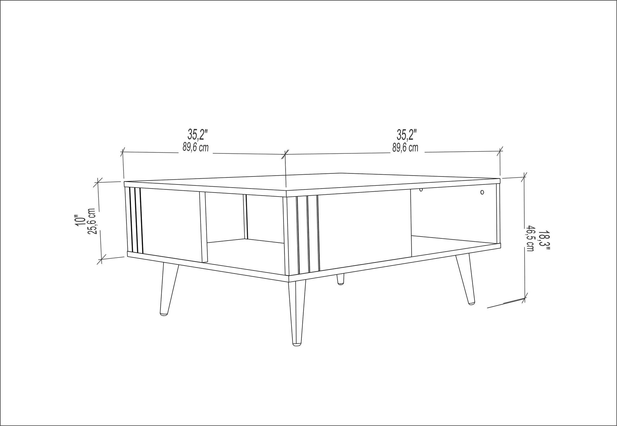 Masuta de cafea, Hanah Home, pal melaminat, stejar, 89.6x89.6x46.5 cm