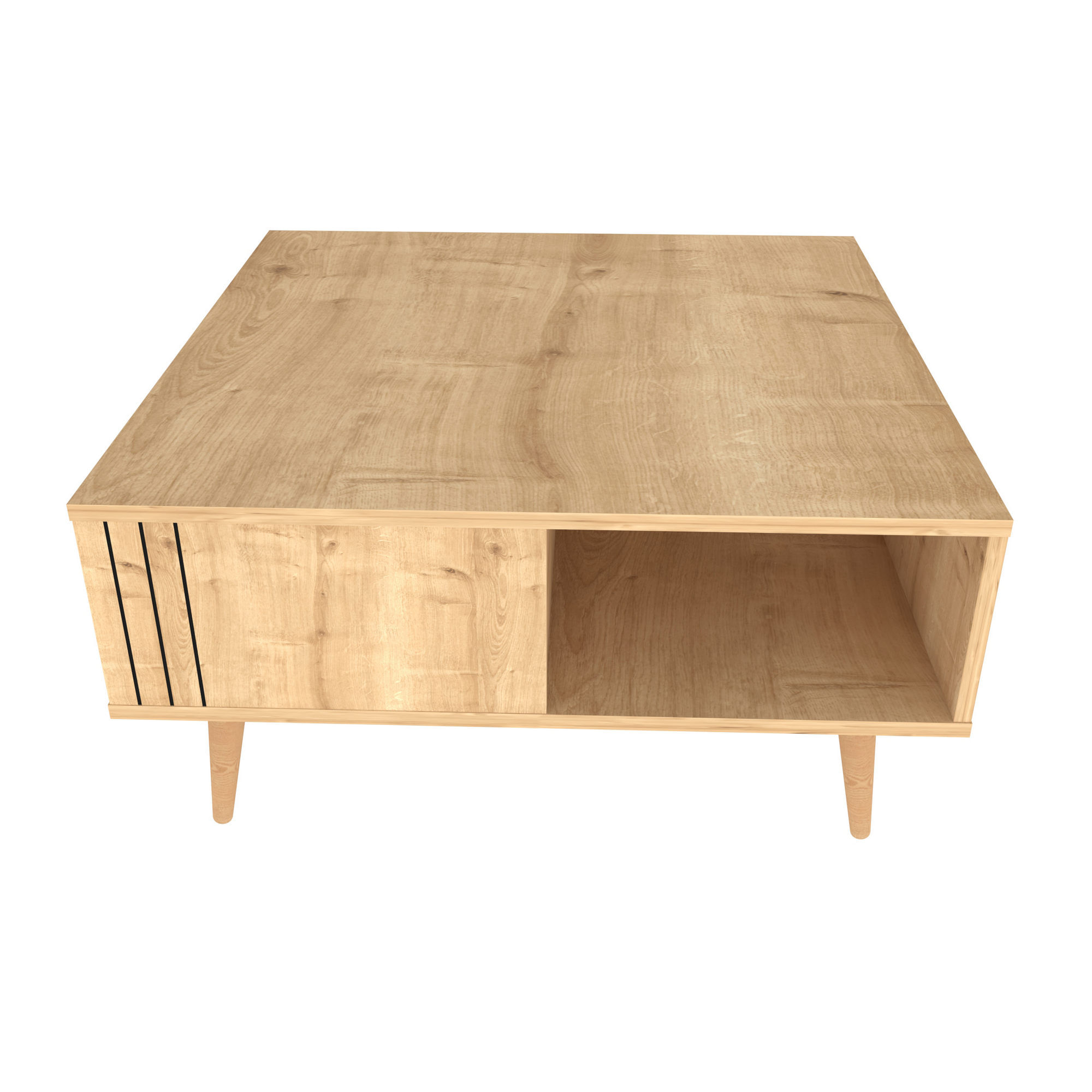 Masuta de cafea, Hanah Home, pal melaminat, stejar, 89.6x89.6x46.5 cm — imaginea 2