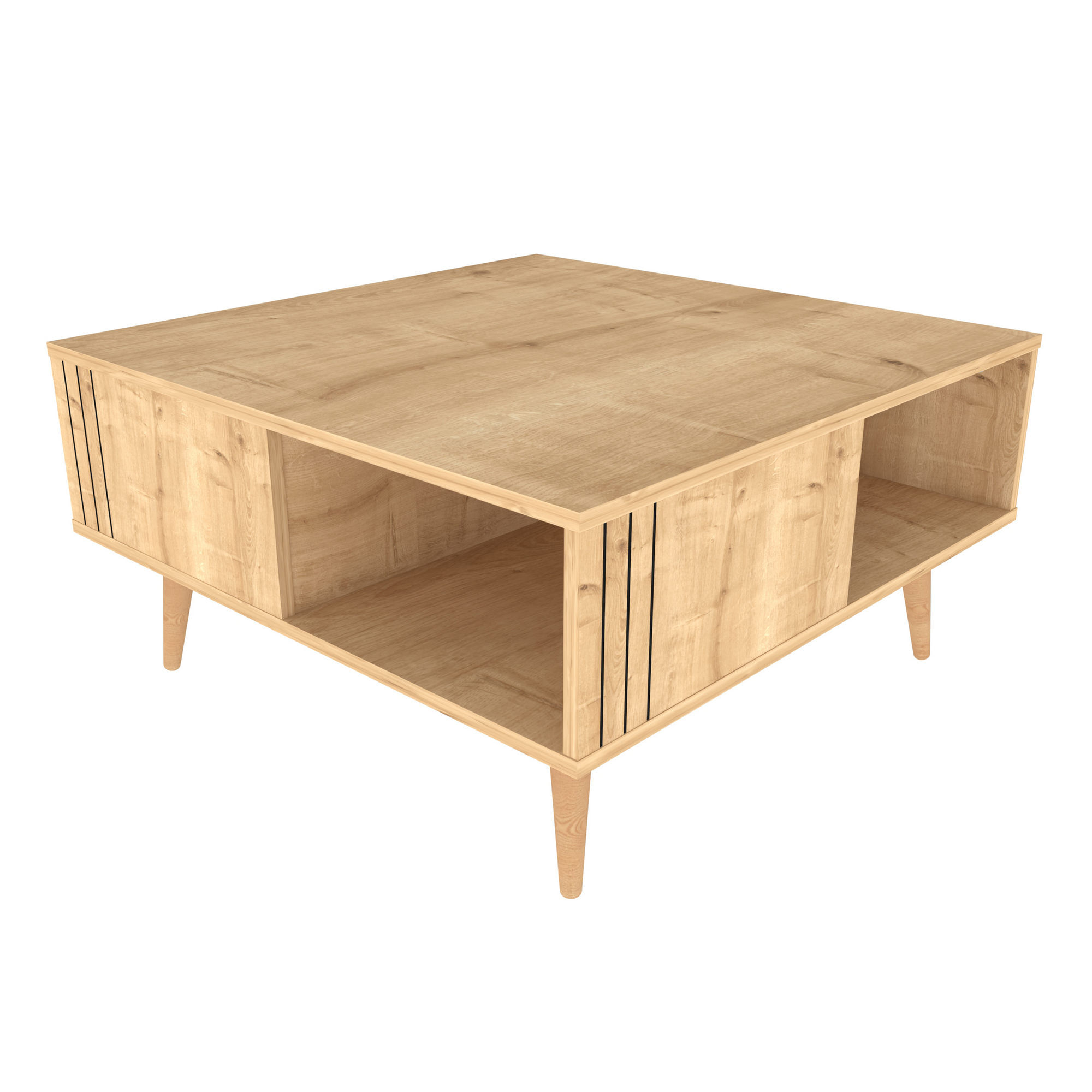 Masuta de cafea, Hanah Home, pal melaminat, stejar, 89.6x89.6x46.5 cm — imaginea 4