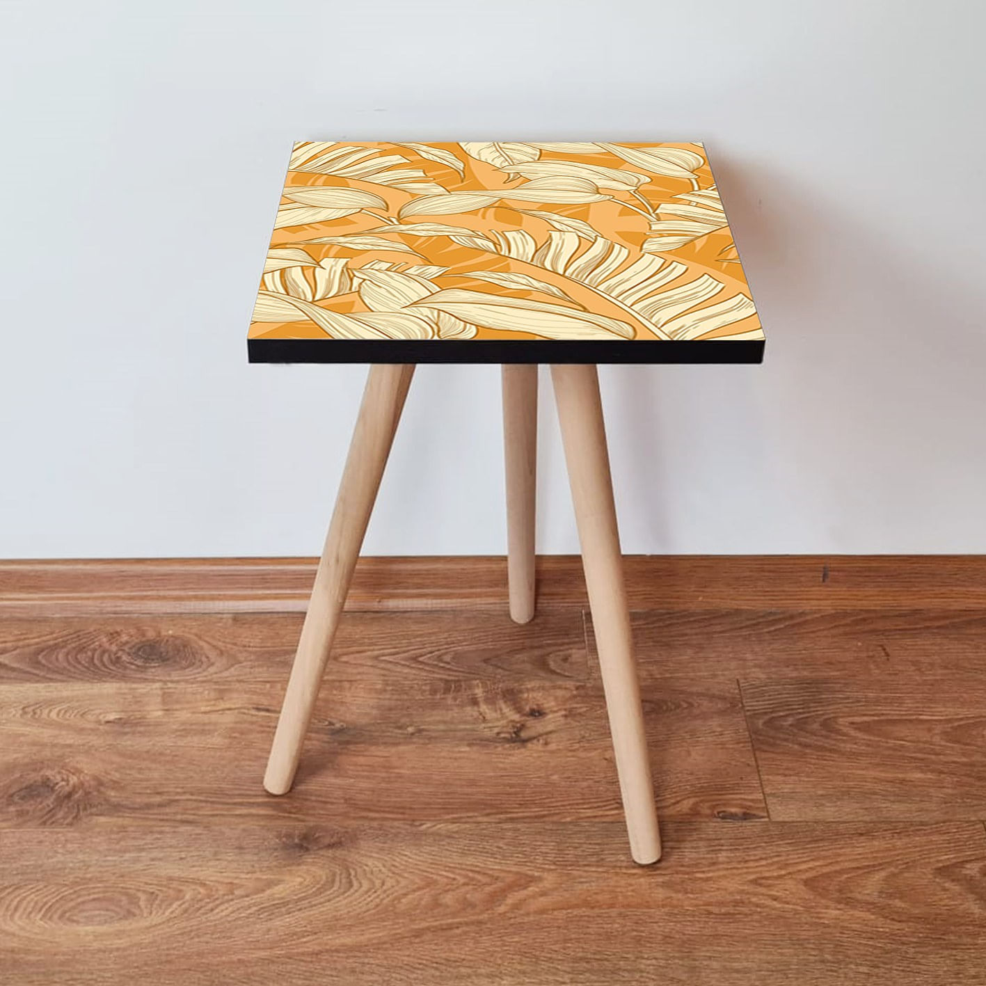 Masa laterala, Hanah Home, mdf, galben crem, 35x35x42 cm
