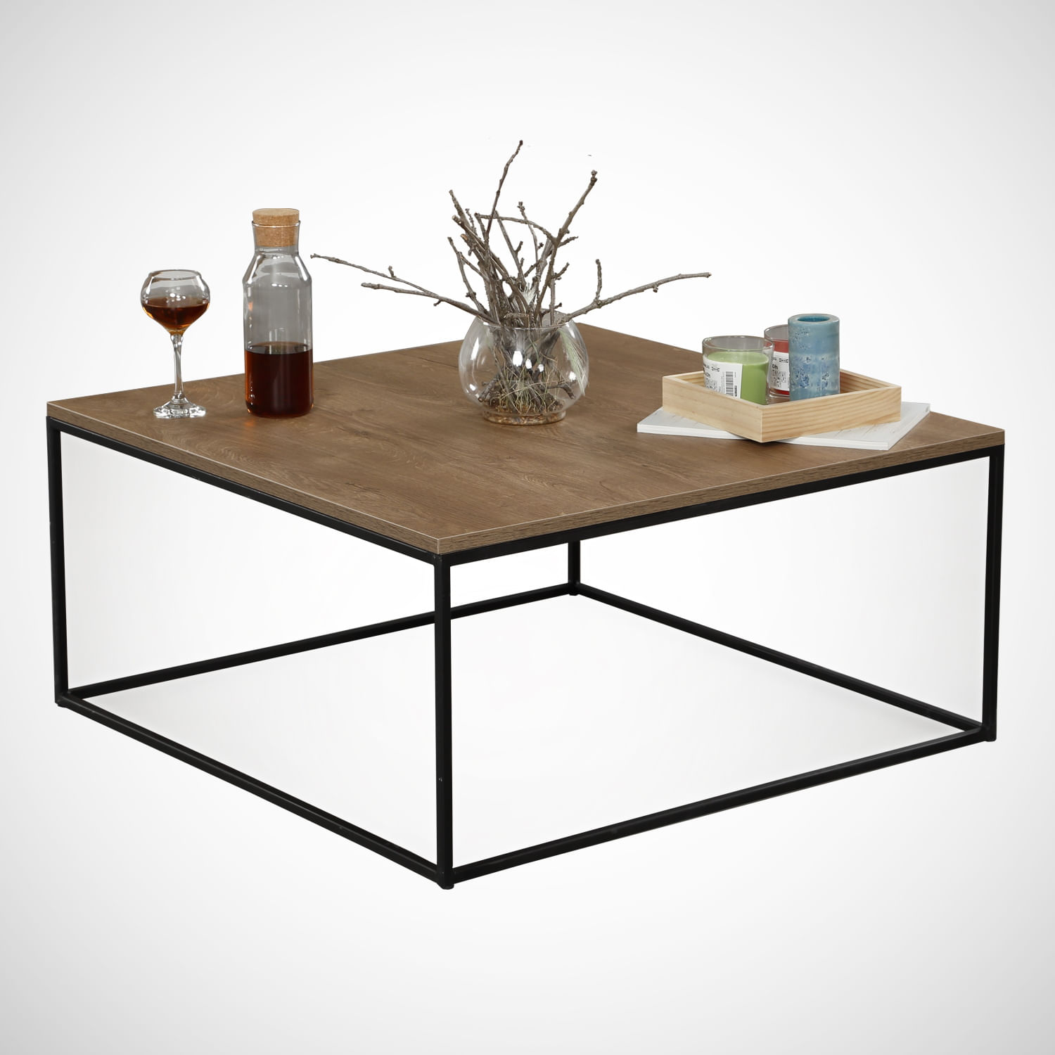 Masuta de cafea, Hanah Home, pal melaminat, stejar caucazian, 75x75x43 cm