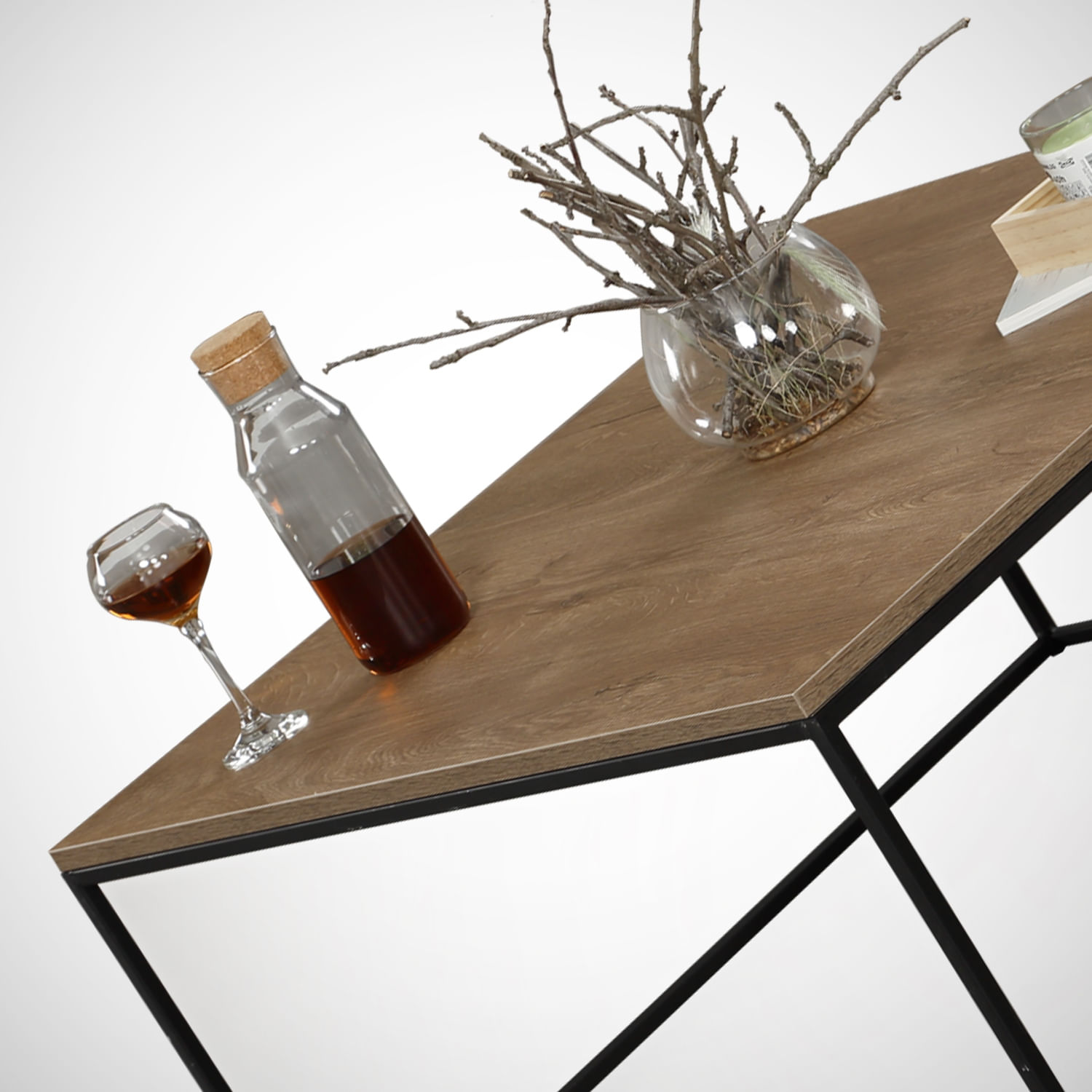 Masuta de cafea, Hanah Home, pal melaminat, stejar caucazian, 75x75x43 cm — imaginea 4