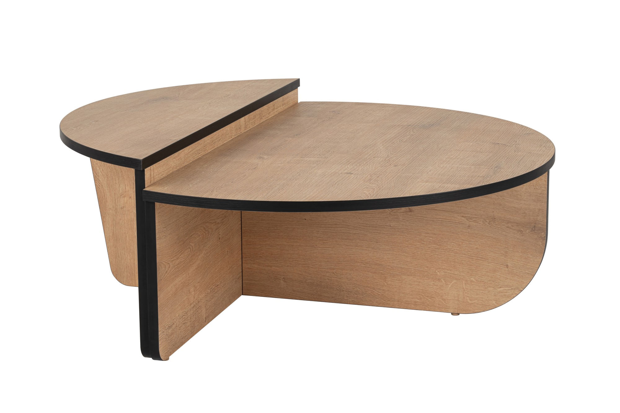 Masuta de cafea, Hanah Home, pal melaminat, stejar miere si negru, 90x30x60 cm — imaginea 6