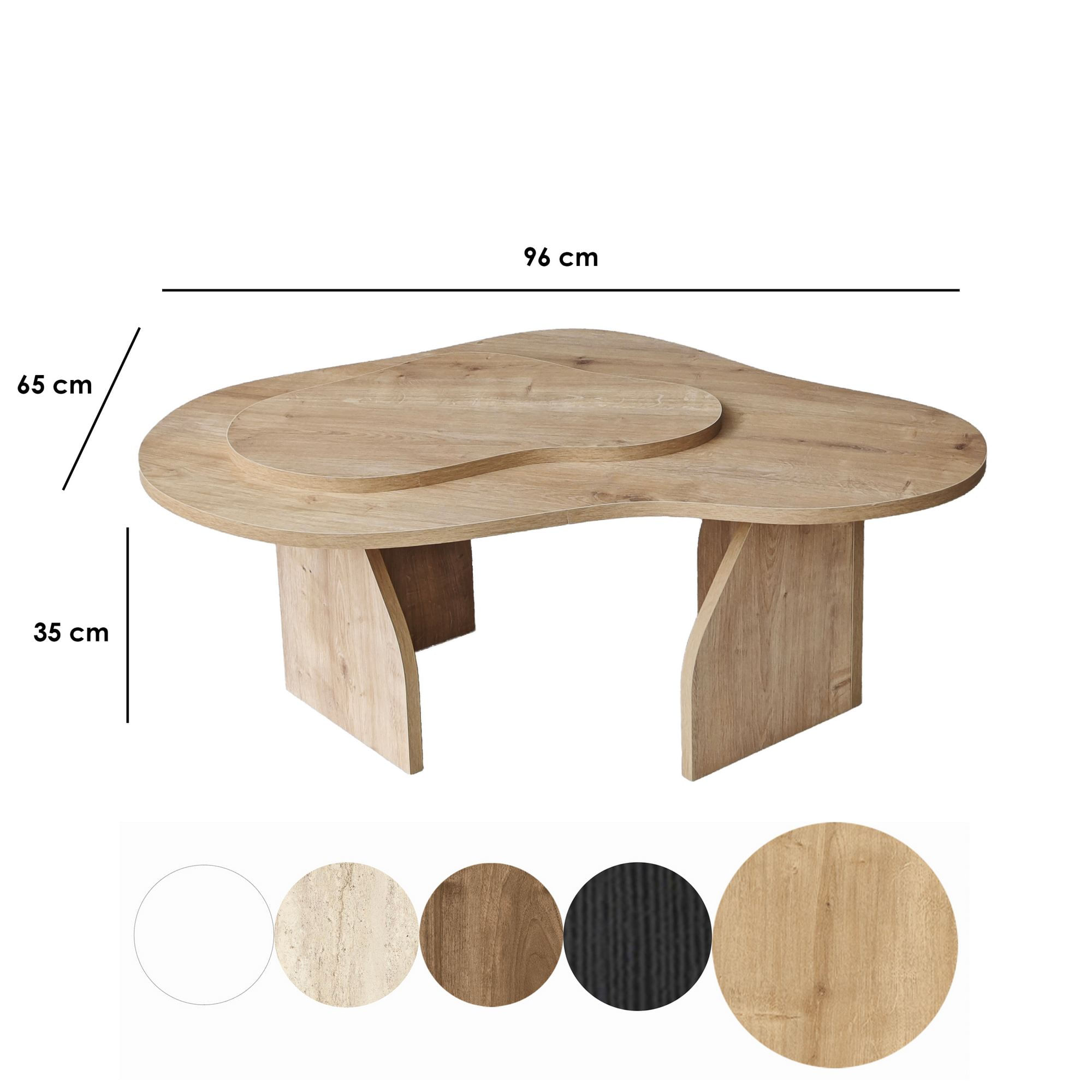Masuta de cafea, Hanah Home, pal melaminat, stejar sapphire, 105x65x35 cm — imaginea 3
