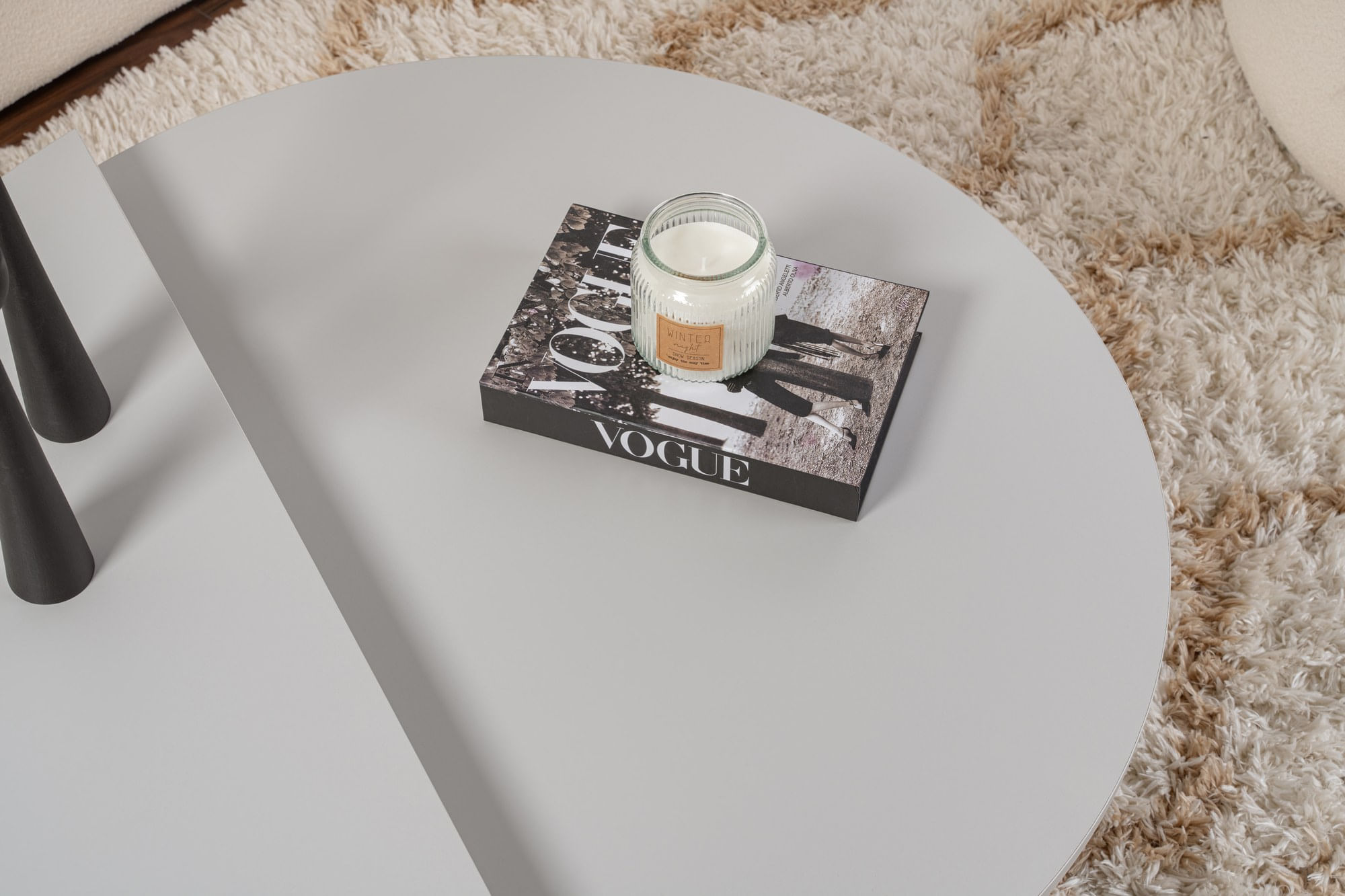 Masuta de cafea, Hanah Home, pal melaminat, gri, 90x60x30 cm — imaginea 3