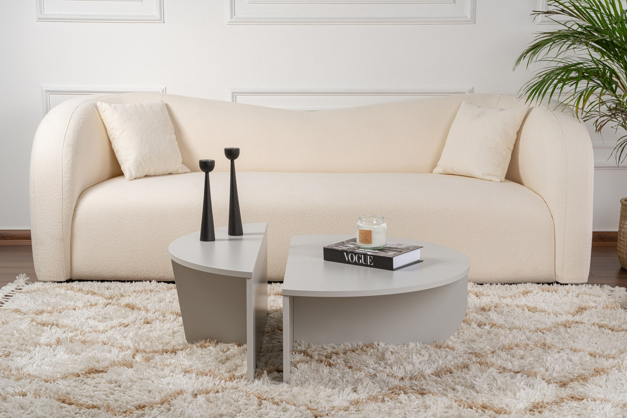 Masuta de cafea, Hanah Home, pal melaminat, gri, 90x60x30 cm — imaginea 4