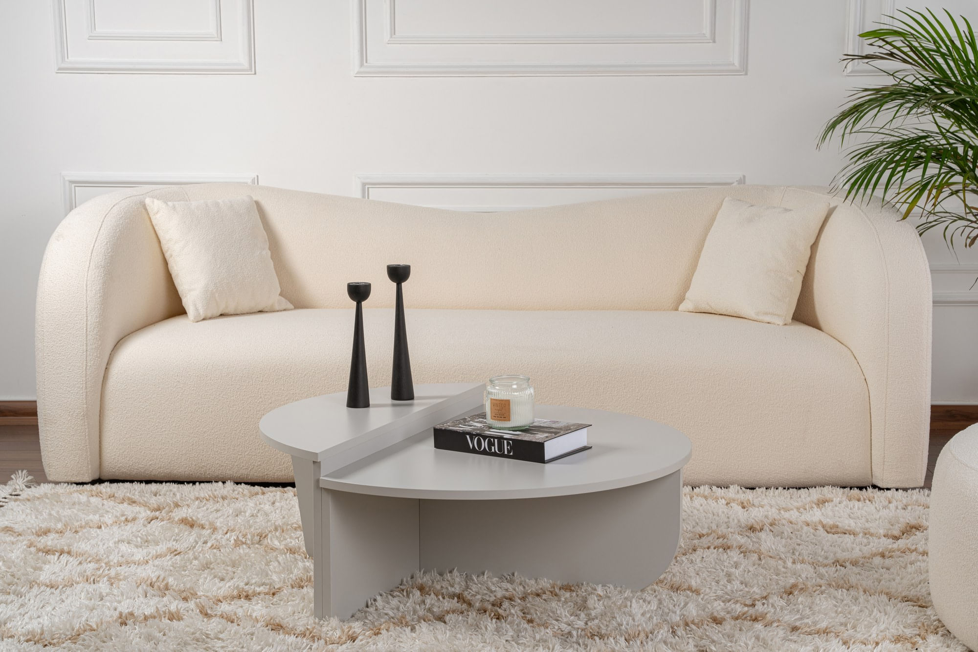 Masuta de cafea, Hanah Home, pal melaminat, gri, 90x60x30 cm — imaginea 5