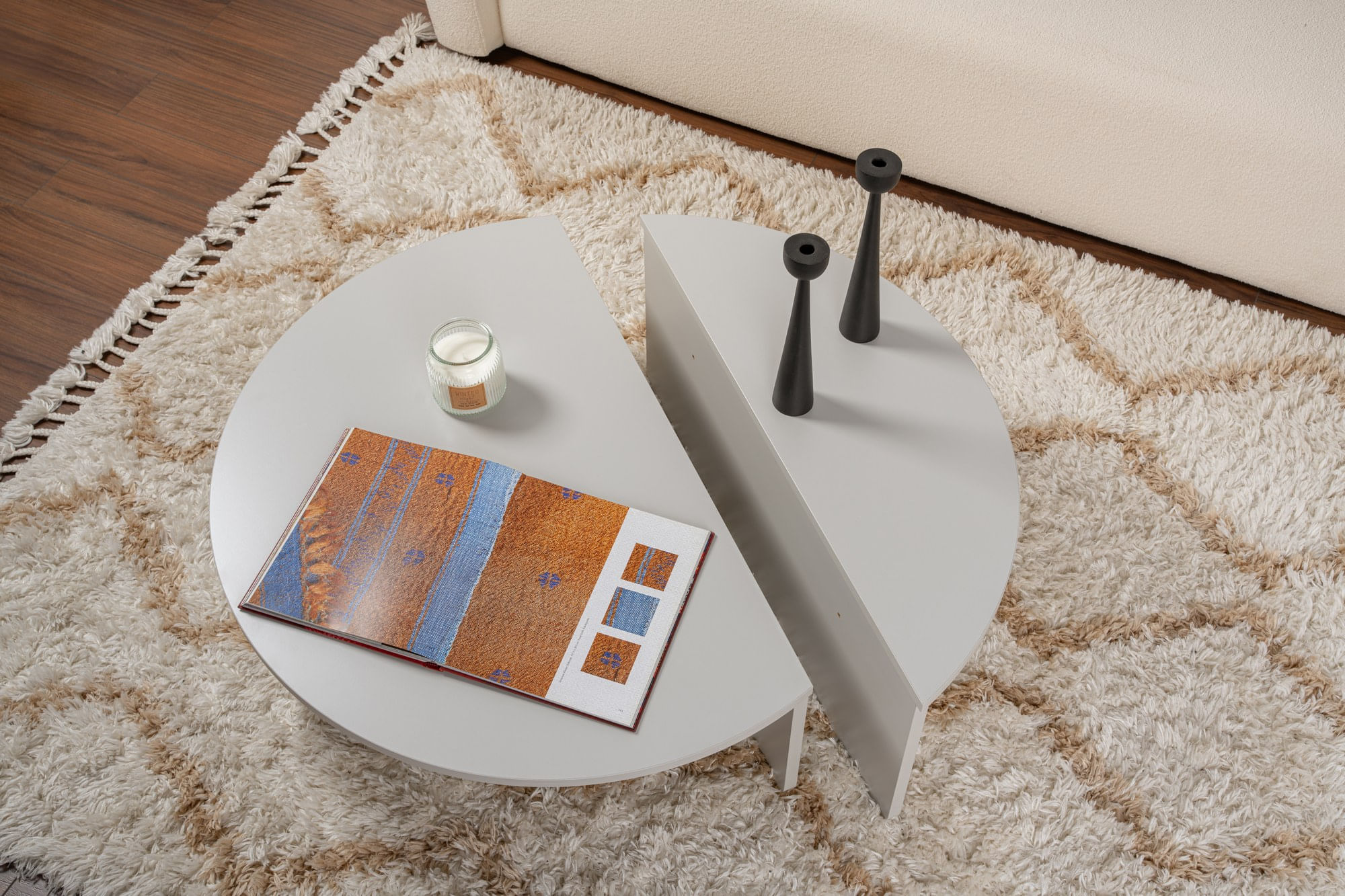 Masuta de cafea, Hanah Home, pal melaminat, gri, 90x60x30 cm — imaginea 6