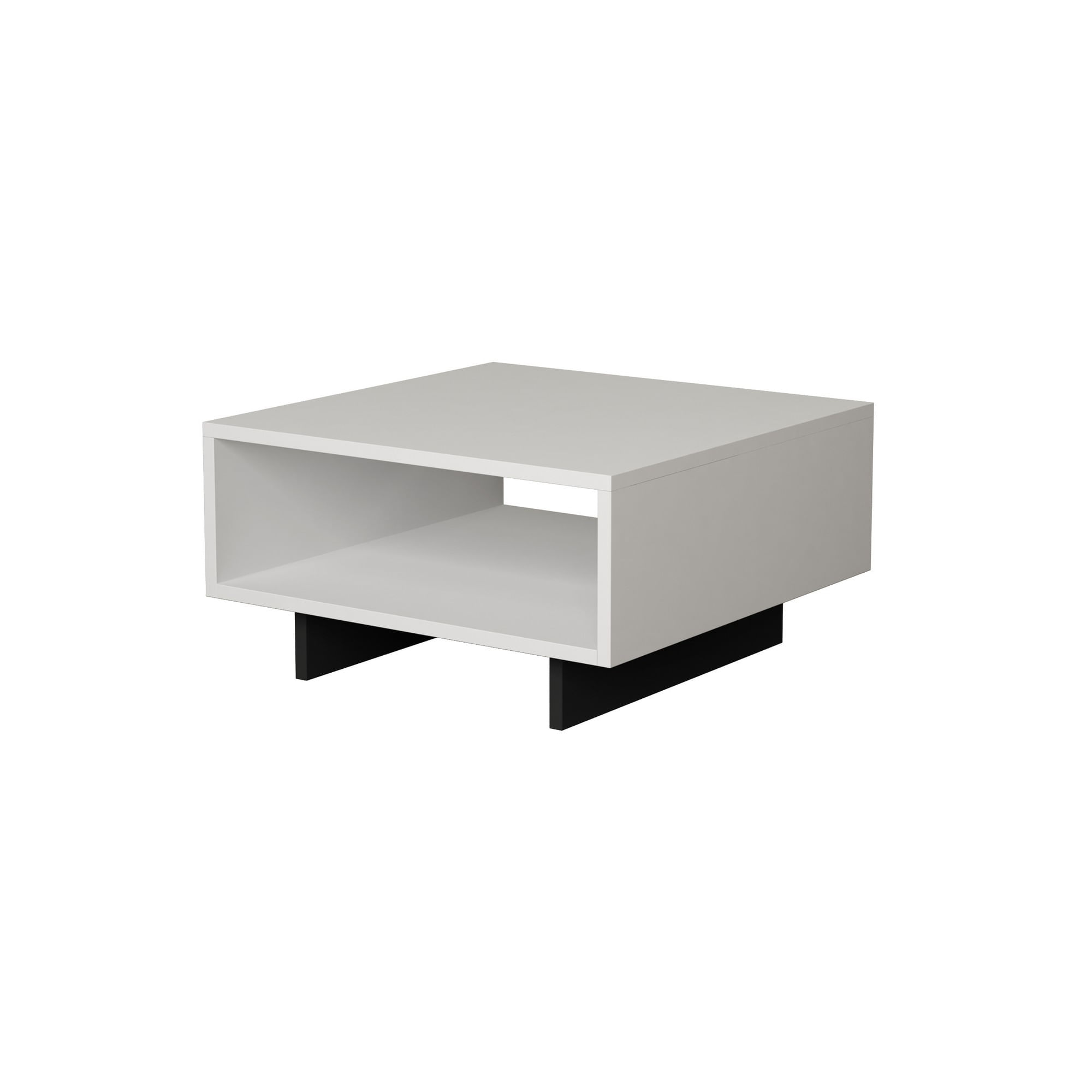 Masuta de cafea, Hanah Home, pal melaminat, alb si antracit, 60x60x32 cm — imaginea 3