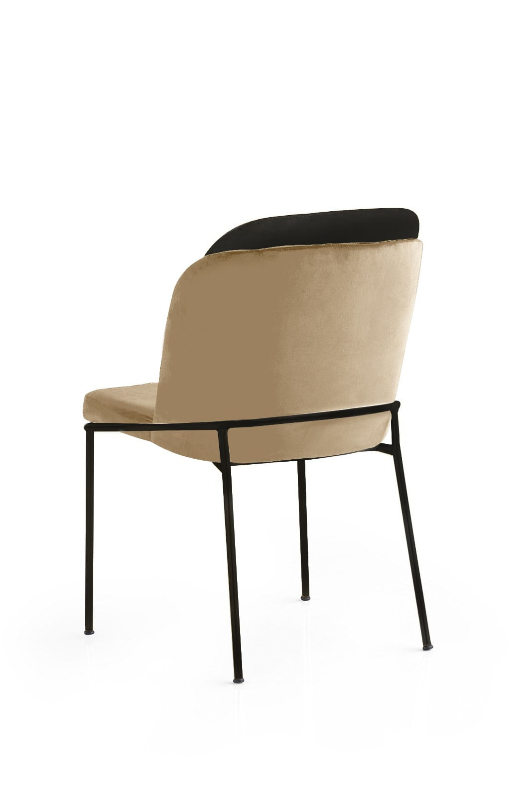 Set scaune, Hanah Home, metal, catifea, negru crem, 54x55x86 cm, 2 bucati — imaginea 3
