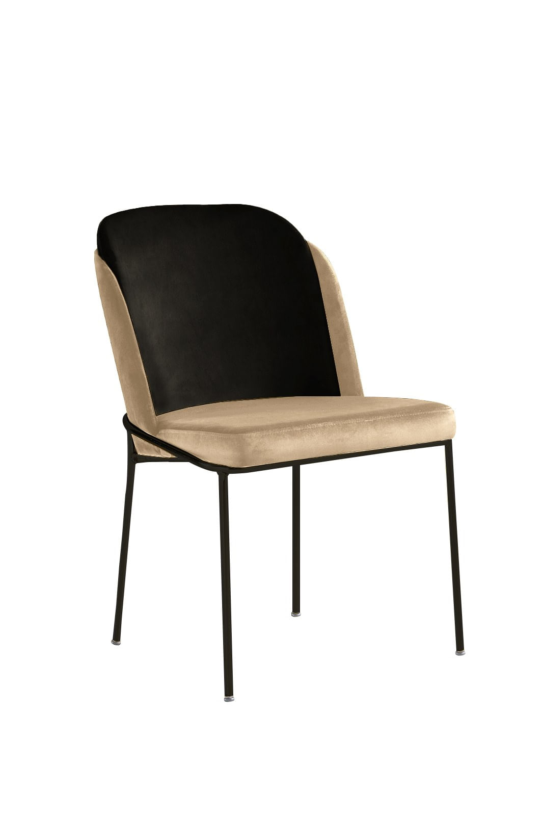 Set scaune, Hanah Home, metal, catifea, negru crem, 54x55x86 cm, 2 bucati — imaginea 5
