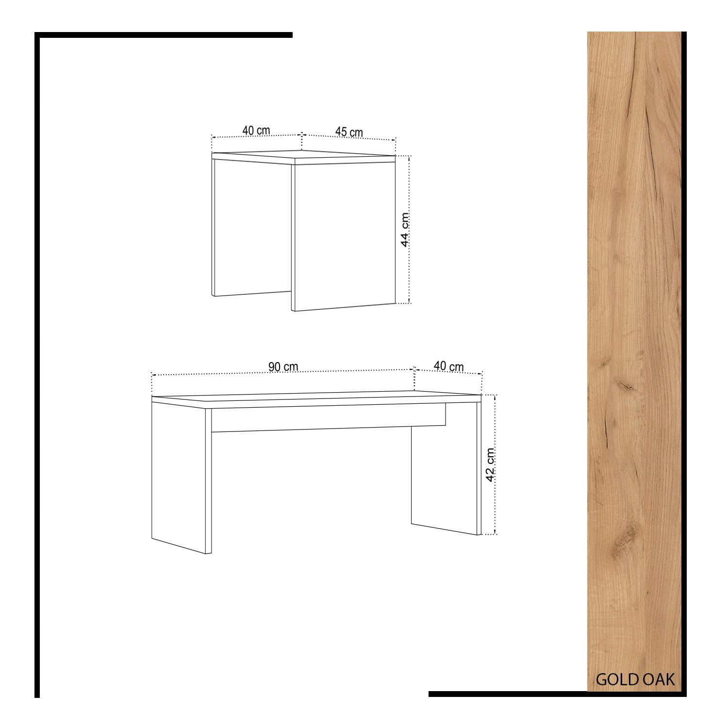 Masuta de cafea, Hanah Home, pal melaminat, stejar alb, 90x42x40 cm — imaginea 3