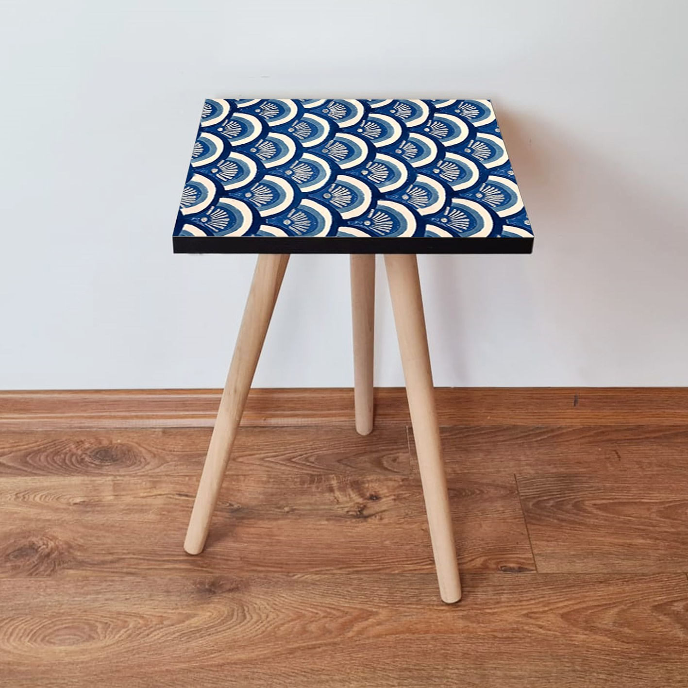 Masuta de cafea, Hanah Home, mdf, albastru, albastru marin, alb, 35x35x42 cm