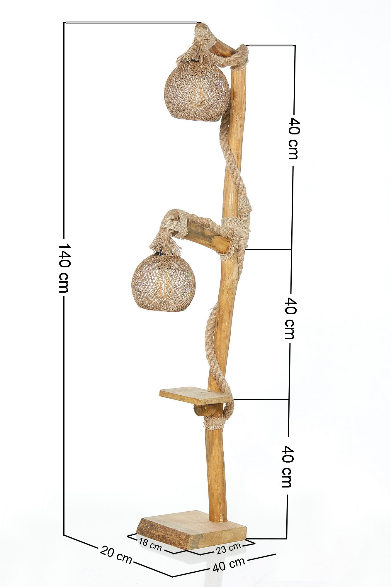Lampadar, Opviq, lemn, natural, 140 cm