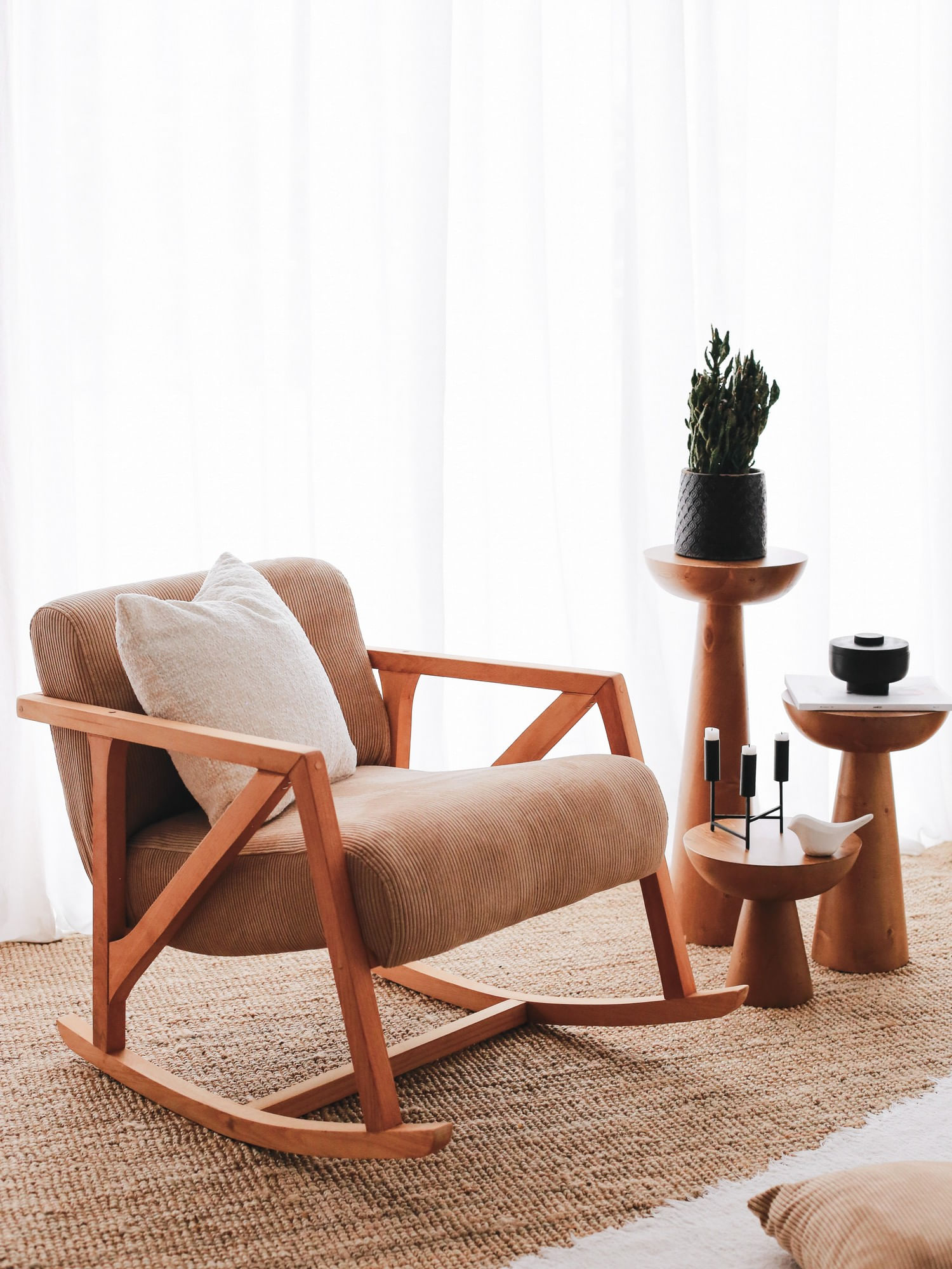 Fotoliu, Hanah Home, catifea, camel, 85x67x75 cm — imaginea 3