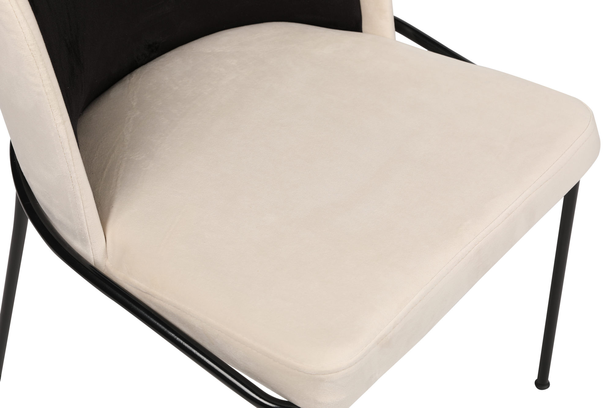 Set scaune, Hanah Home, catifea, negru crem, 54x55x86 cm — imaginea 2