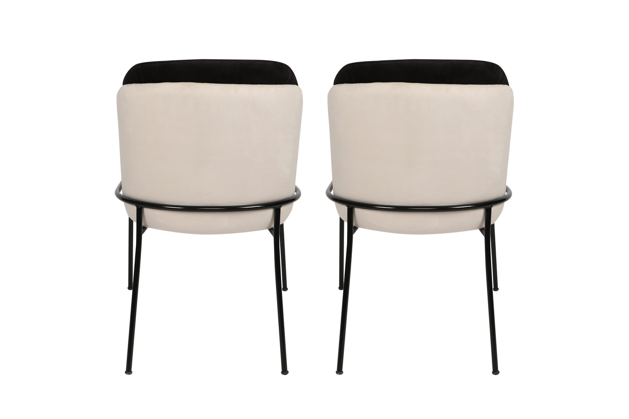 Set scaune, Hanah Home, catifea, negru crem, 54x55x86 cm — imaginea 5