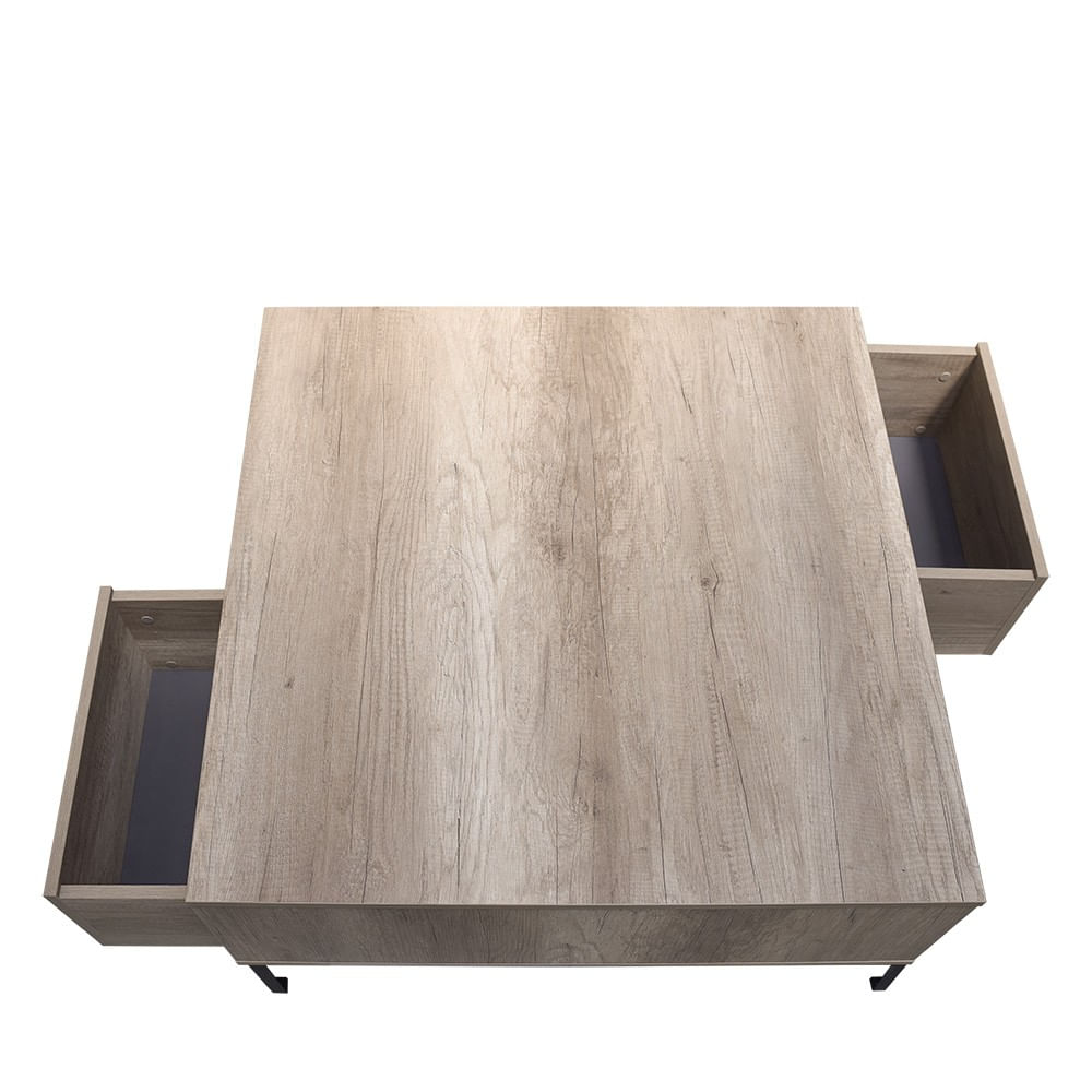 Masuta de cafea, Hanah Home, pal melaminat, taupe, 90x90x42 cm — imaginea 4