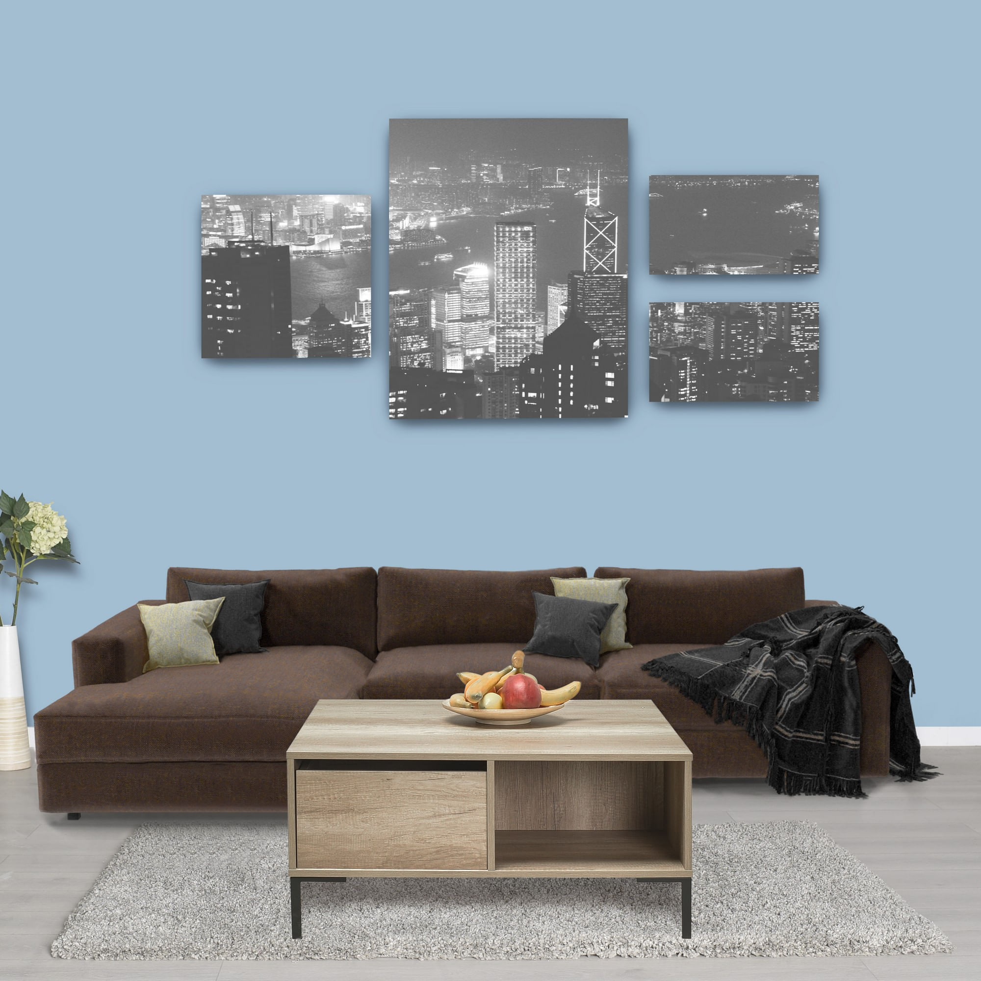 Masuta de cafea, Hanah Home, pal melaminat, taupe, 90x90x42 cm — imaginea 10