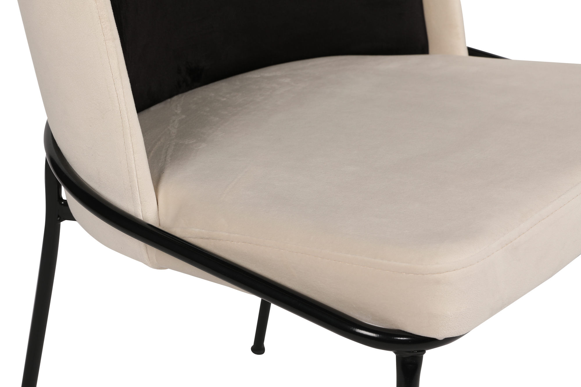 Set scaune, Hanah Home, catifea, negru crem, 54x55x86 cm — imaginea 10