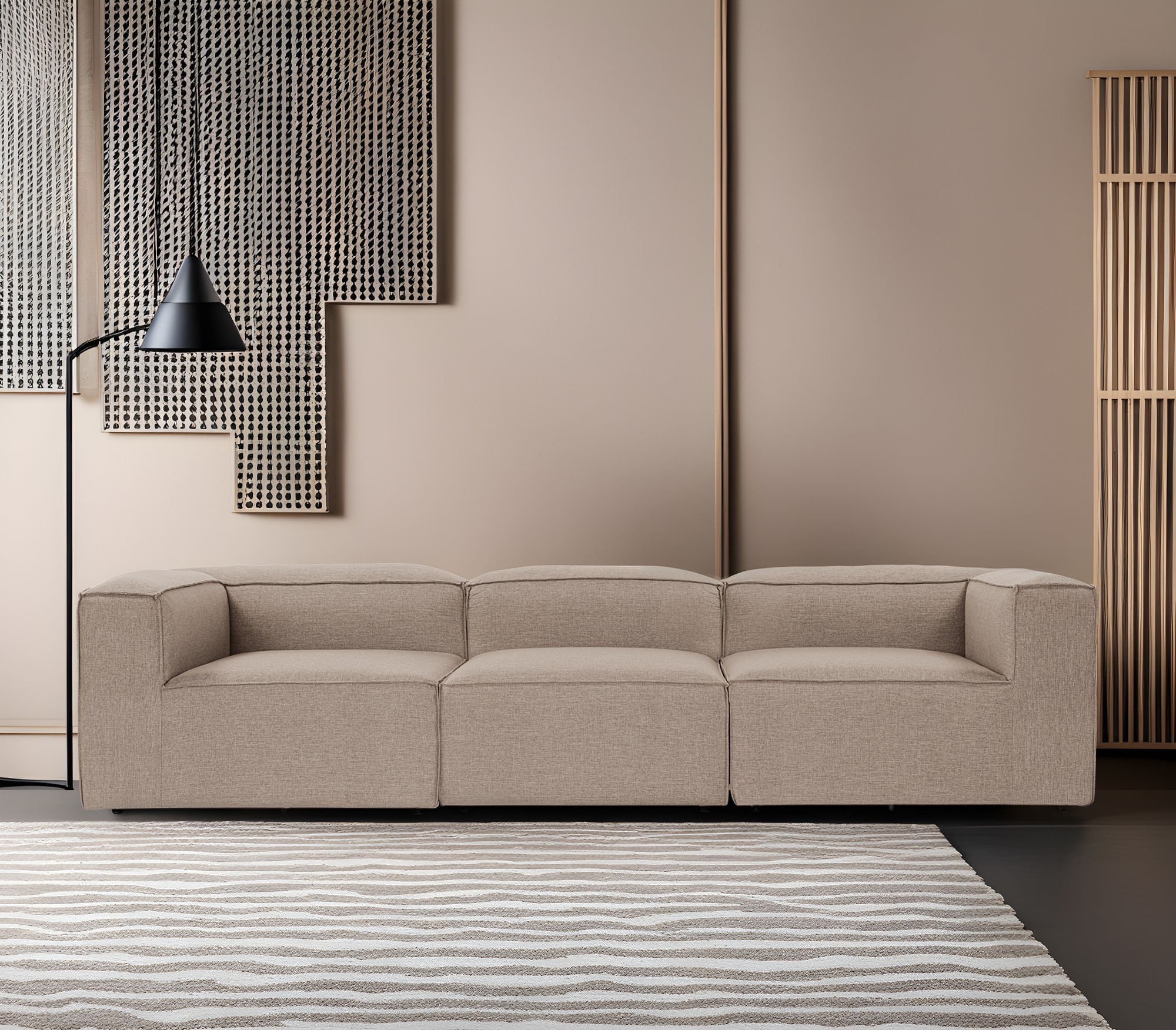 Canapea 3 locuri, Hanah Home, in, maro, 297x105x66 cm — imaginea 4