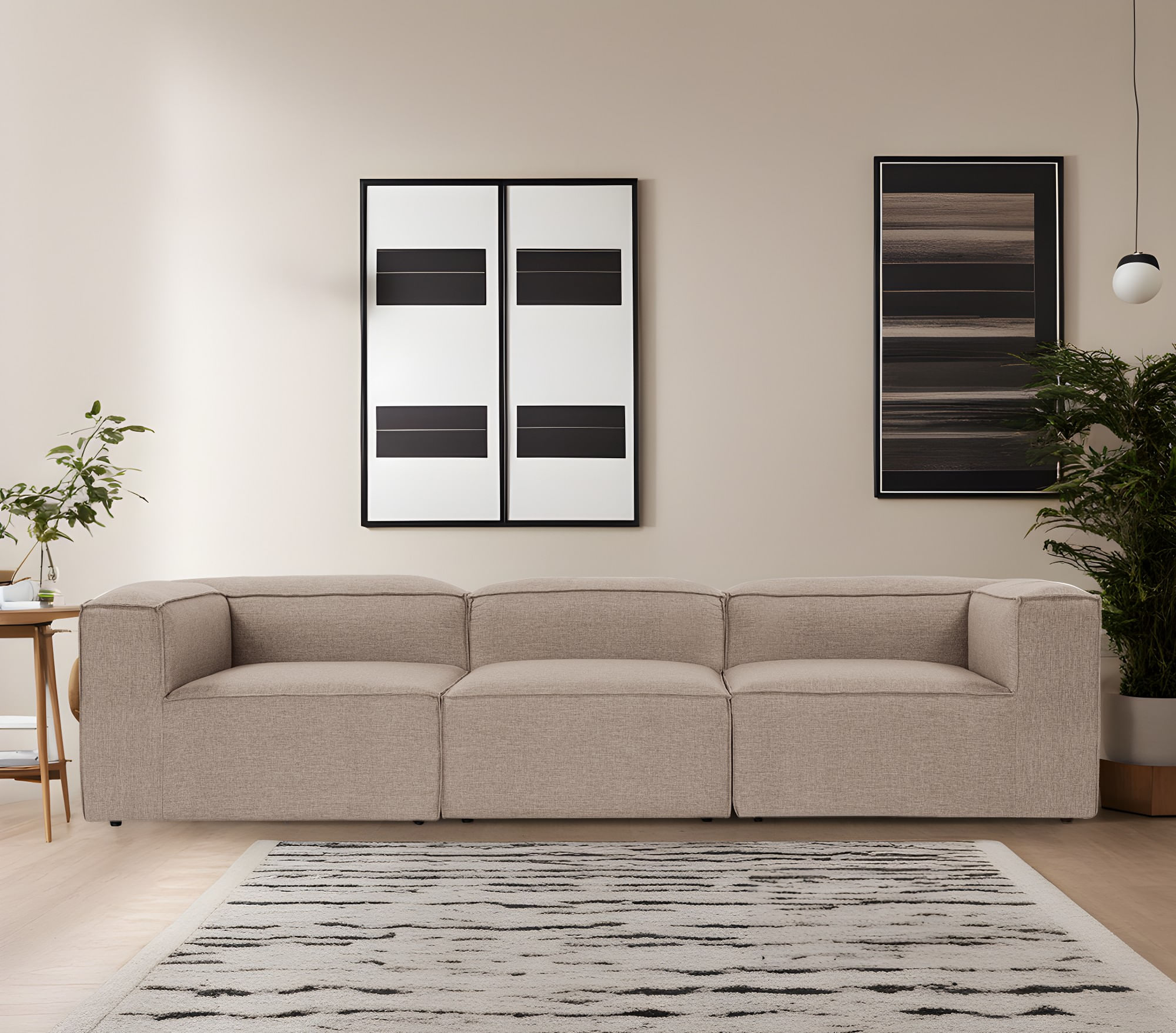 Canapea 3 locuri, Hanah Home, in, maro, 297x105x66 cm — imaginea 8