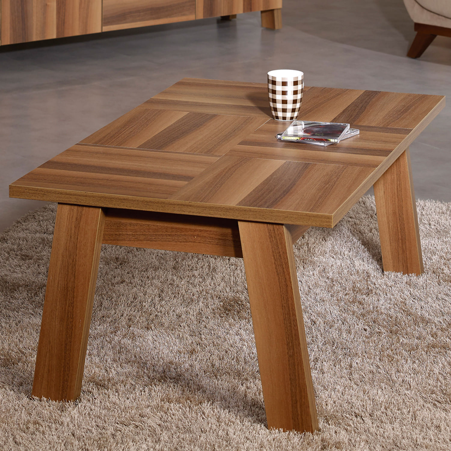 Masa de cafea, Hanah Home, panou aglomerat cu melamina, maro, 108x66x45 cm — imaginea 2