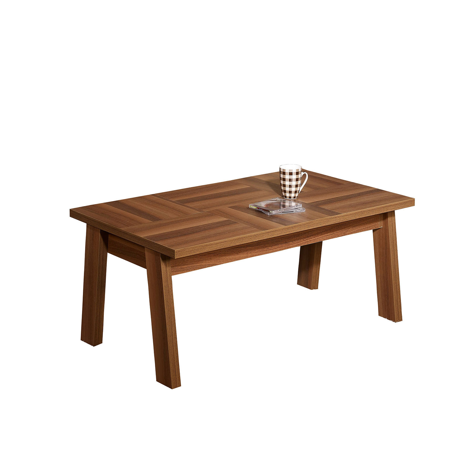 Masa de cafea, Hanah Home, panou aglomerat cu melamina, maro, 108x66x45 cm — imaginea 3