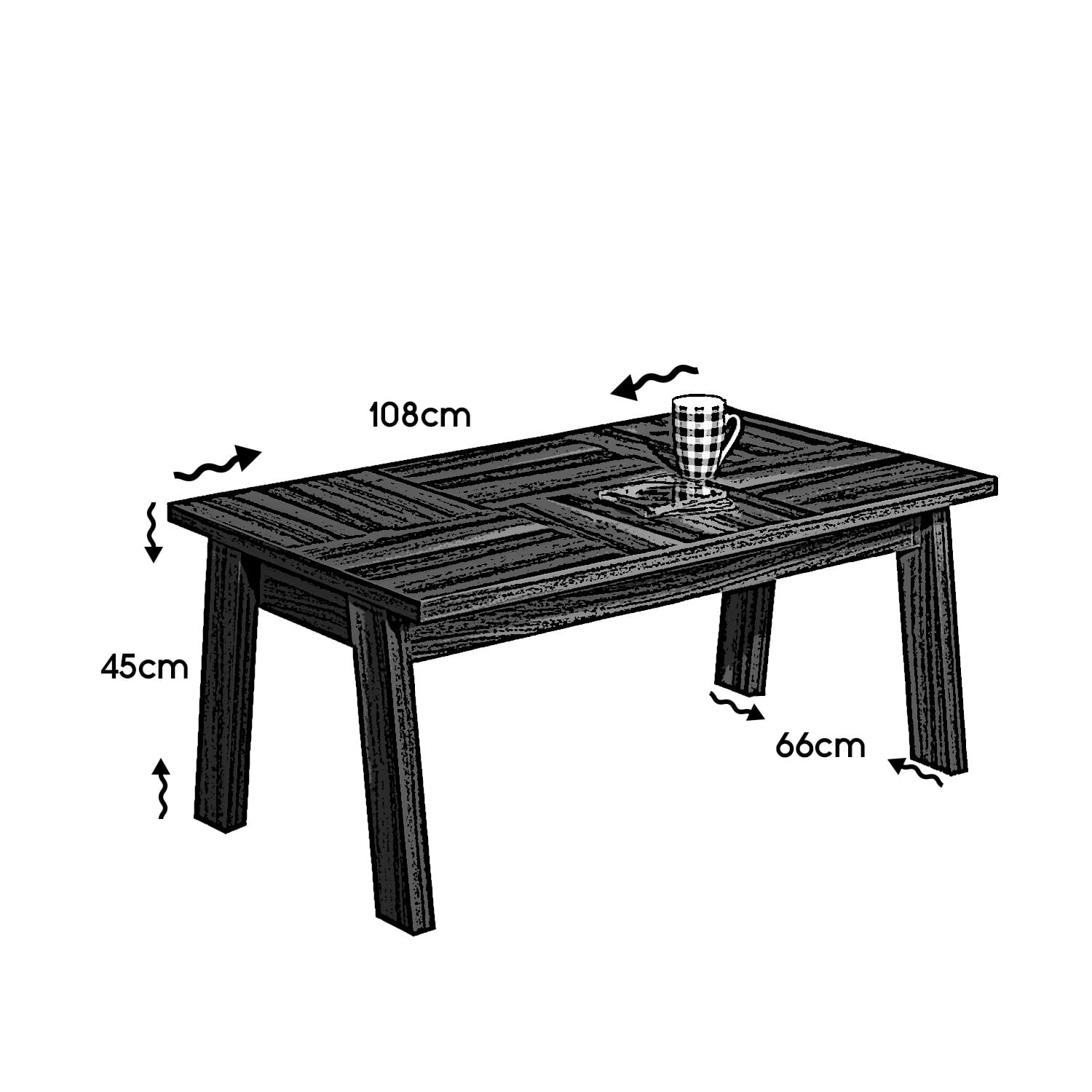 Masa de cafea, Hanah Home, panou aglomerat cu melamina, maro, 108x66x45 cm — imaginea 4