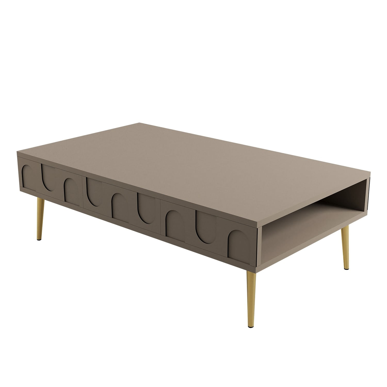 Masa de cafea, Hanah Home, panou aglomerat cu melamina, atlas auriu, 105x60x33.6 cm — imaginea 3