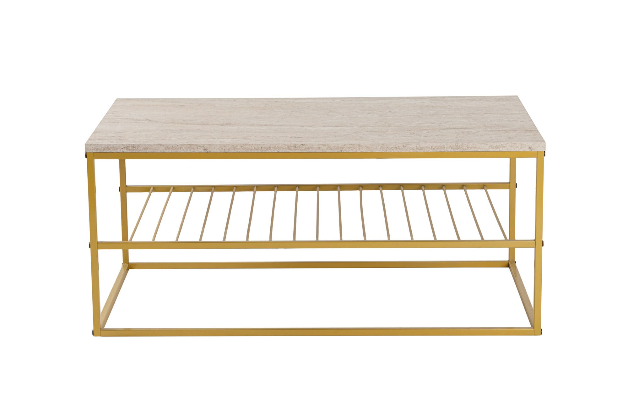 Masa de cafea, Hanah Home, melamina, travertin auriu, 95x55x42 cm — imaginea 5