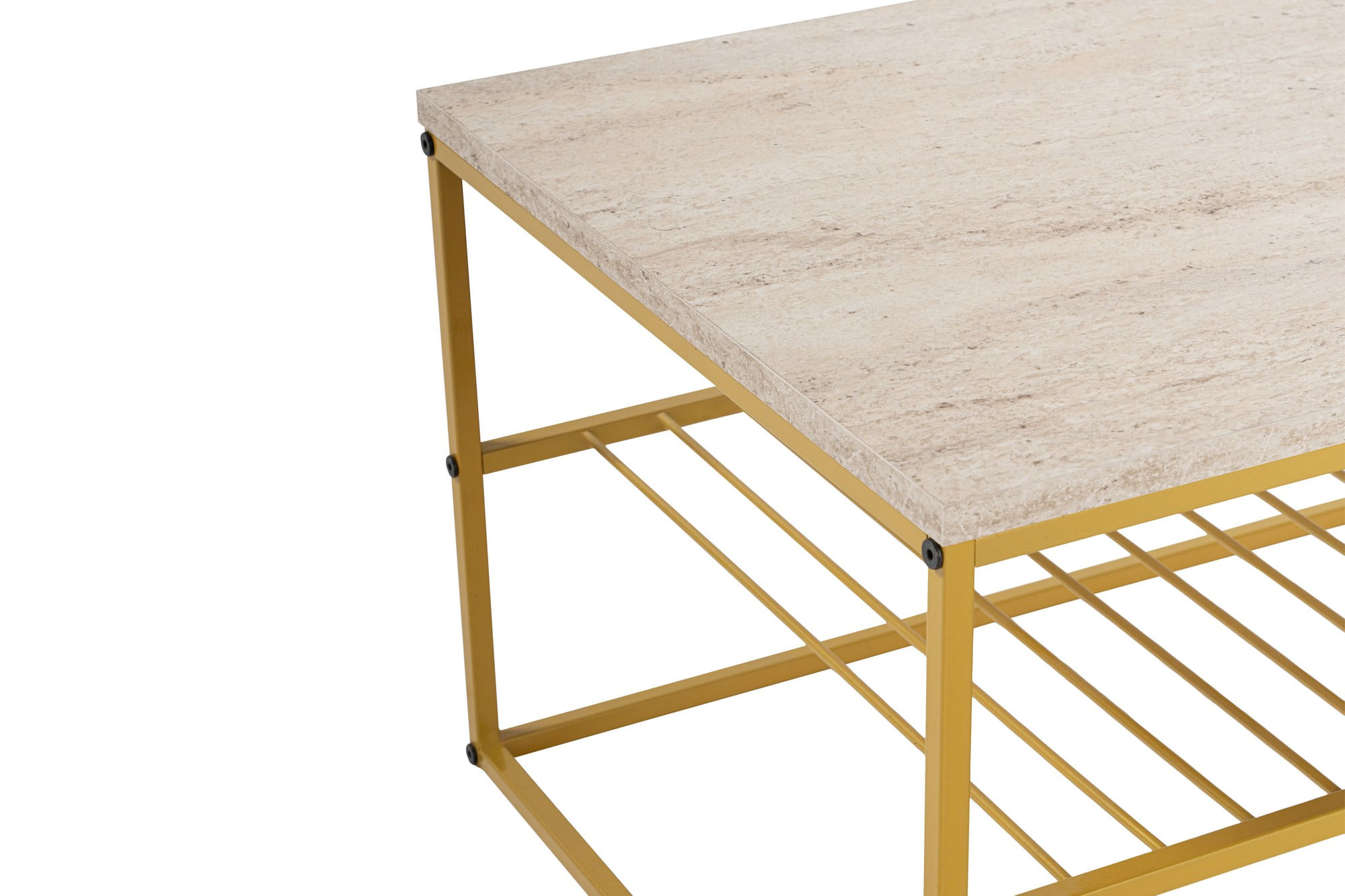Masa de cafea, Hanah Home, melamina, travertin auriu, 95x55x42 cm — imaginea 7