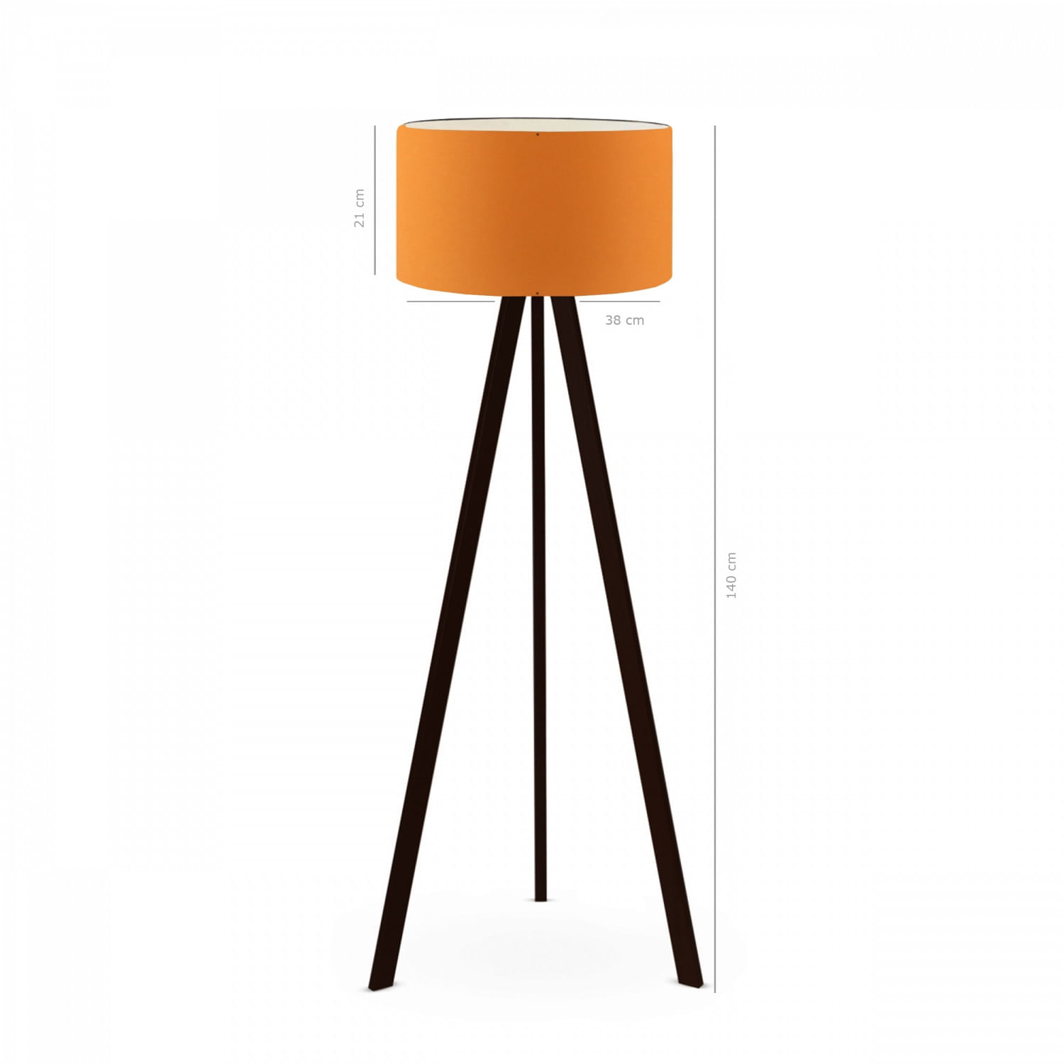 Lampadar, Opviq, pvc si picioare mdf, portocaliu, 140 cm