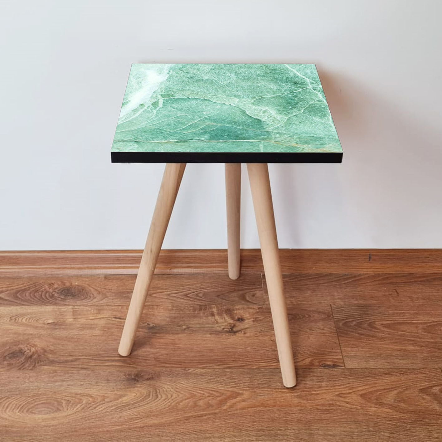 Masa laterala, Hanah Home, mdf, verde alb, 35x35x42 cm