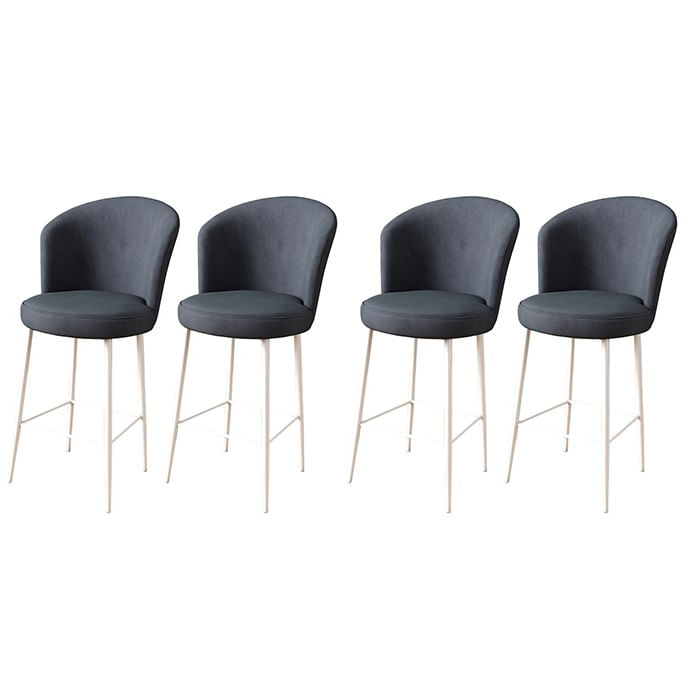 Set scaune de bar, Hanah Home, metal, antracit si alb, 46x40x107 cm, 4 piese — imaginea 4