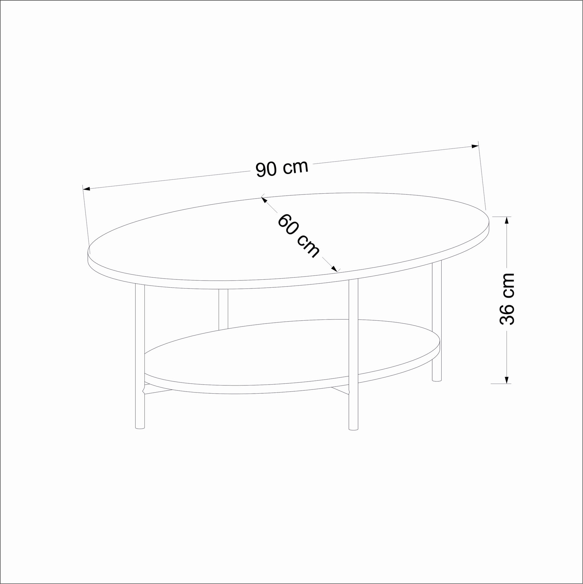 Masa de cafea, Hanah Home, panou din particule melaminat, travertin, 90x60x36 cm — imaginea 5