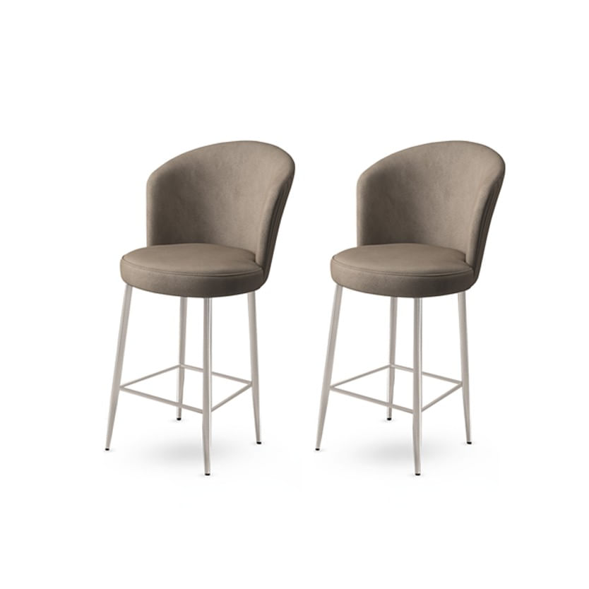 Set scaune de bar, Hanah Home, metal, cappuccino si crom, 46x40x107 cm — imaginea 2