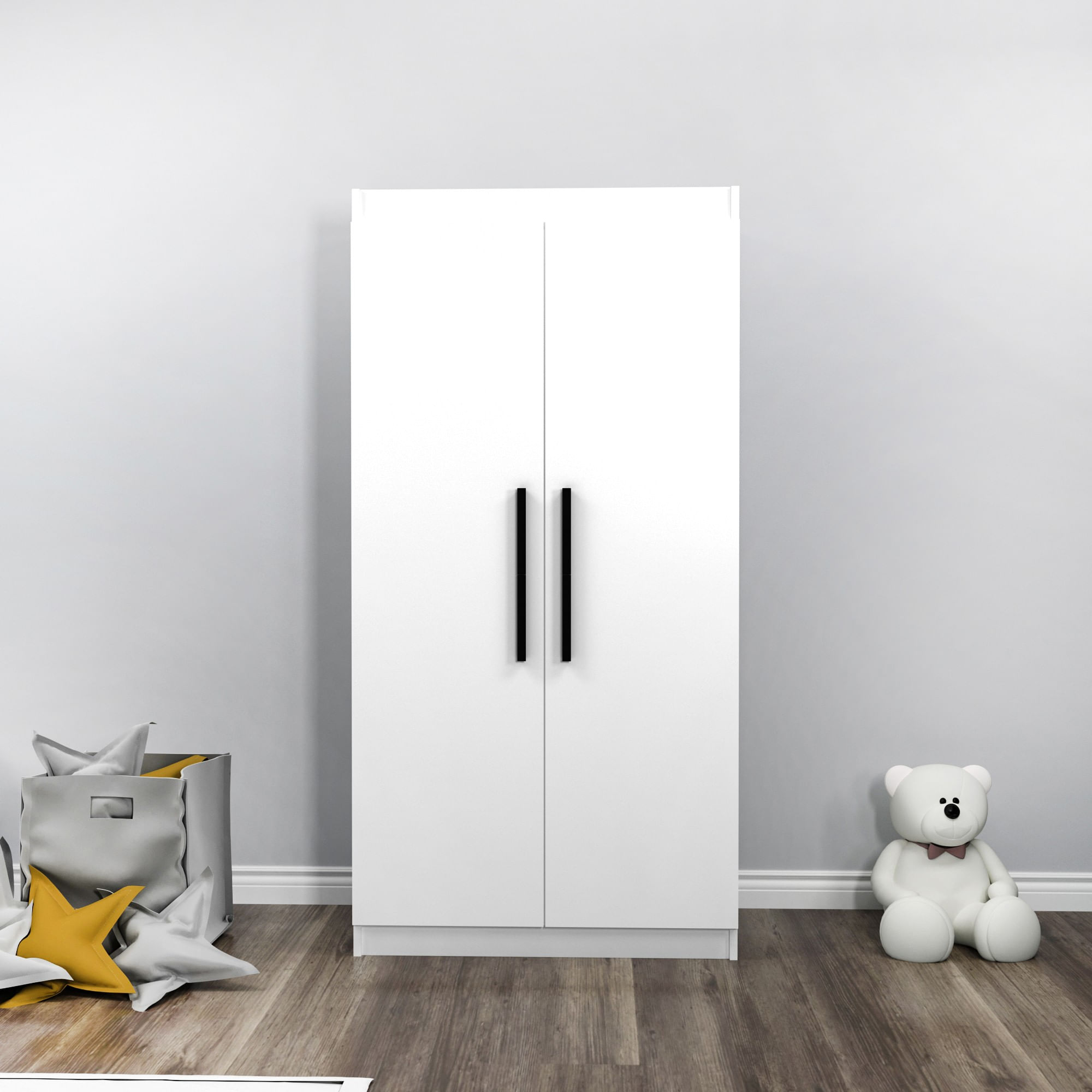 Dulap, Hanah Home, pal melaminat, alb, 90x45x180 cm — imaginea 2