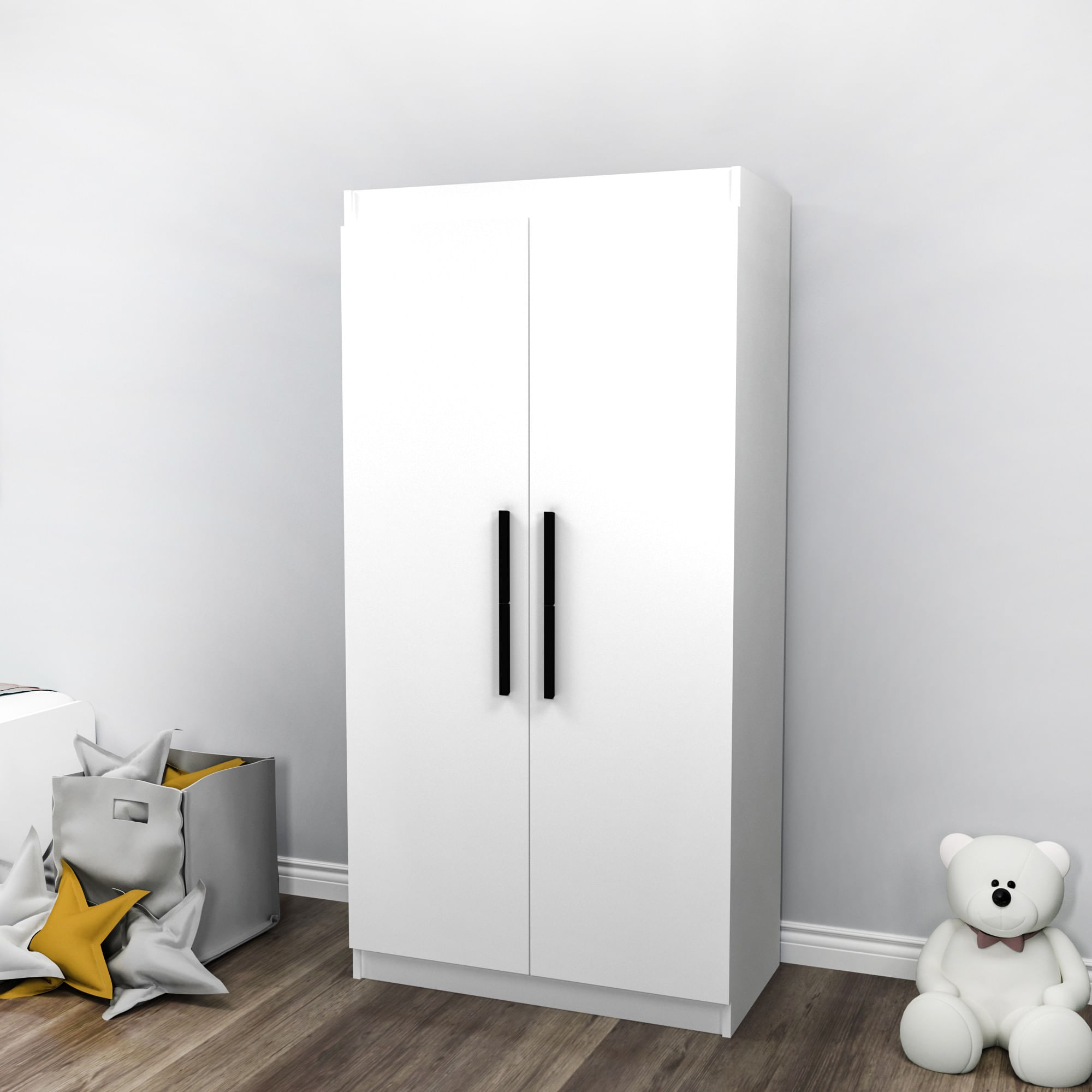 Dulap, Hanah Home, pal melaminat, alb, 90x45x180 cm — imaginea 3