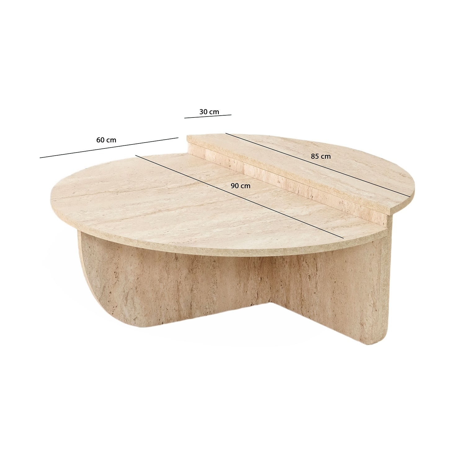 Masa de cafea, Hanah Home, pal melaminat, travertin, 90x35 cm — imaginea 5