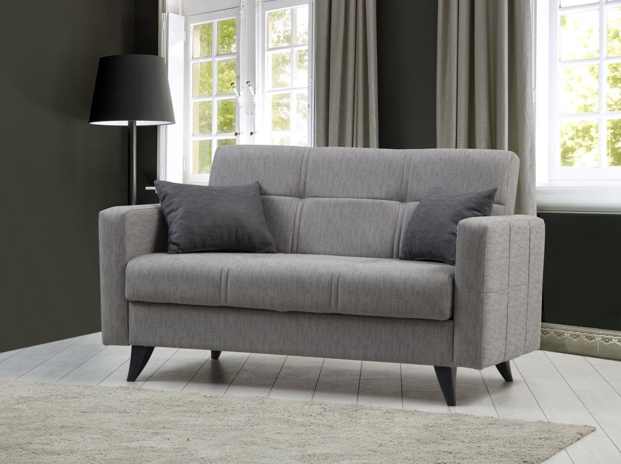 Canapea extensibila, Atelier Del Sofa, textil, gri deschis, 151x86x75 cm — imaginea 3