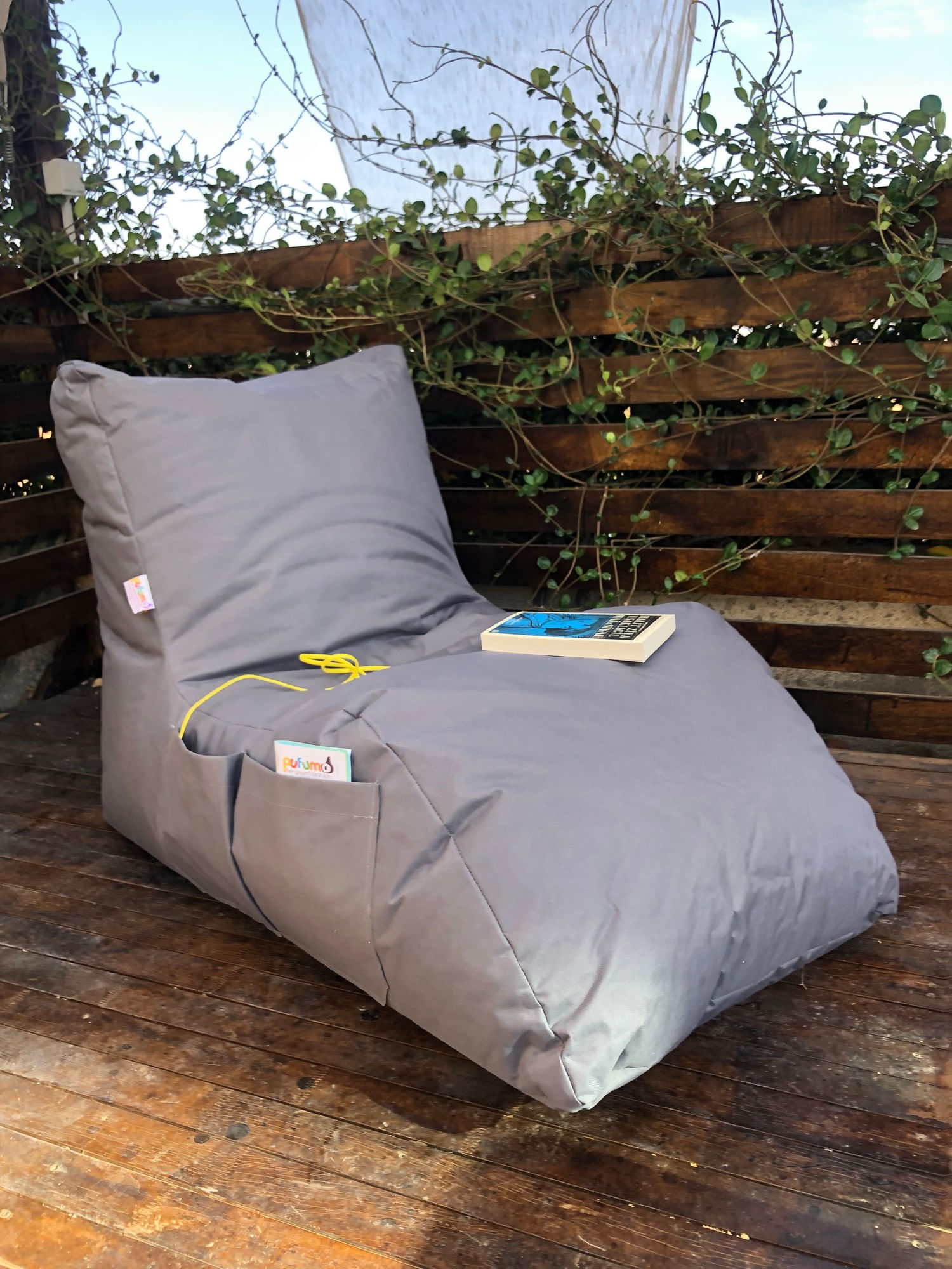 Fotoliu tip bean bag, Atelier Del Sofa, impermeabil, gri, 60x75x110 cm - 2 | YEO