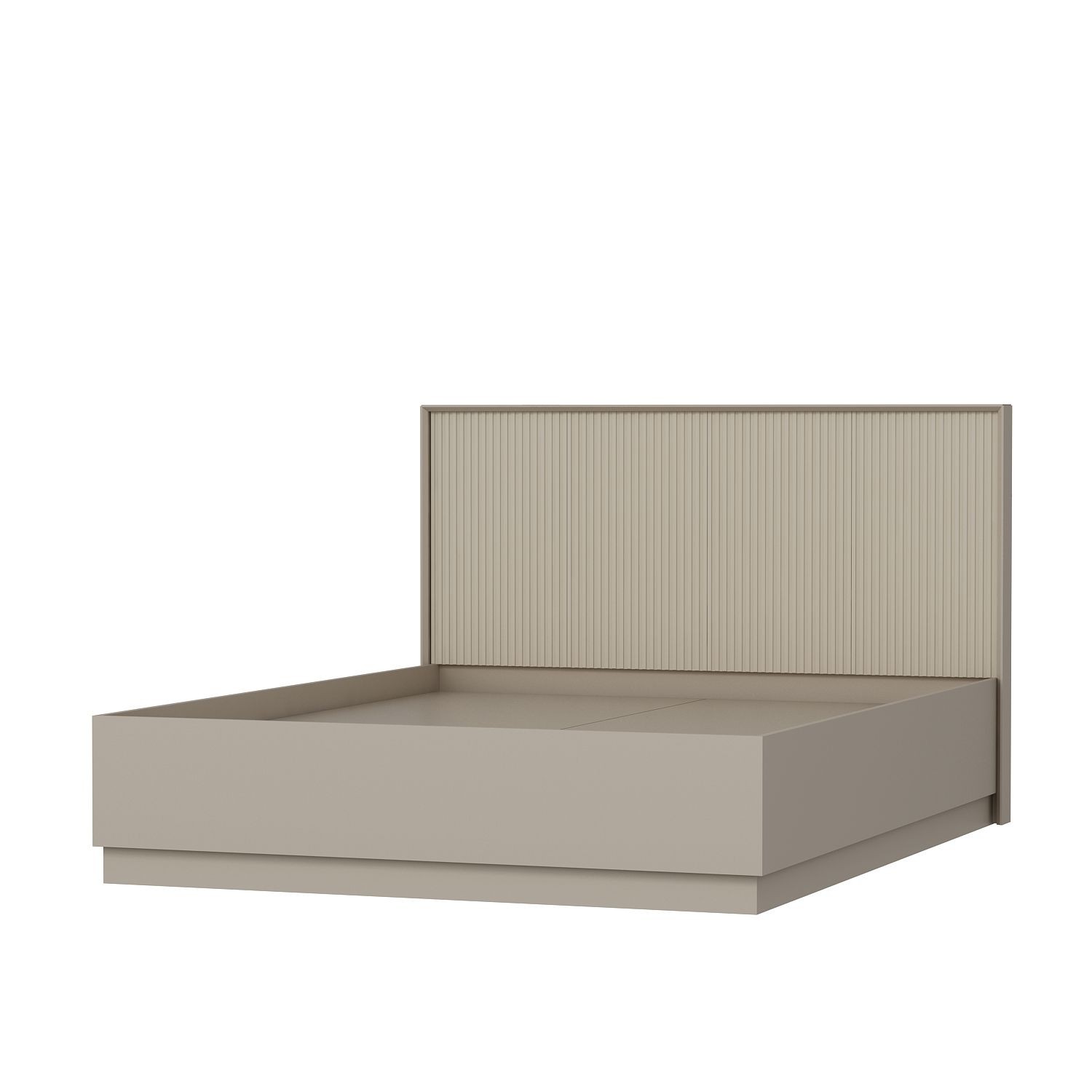 Somiera pat dublu cu tablie, Hanah Home, panou aglomerat melaminat, stone, 160x200 cm