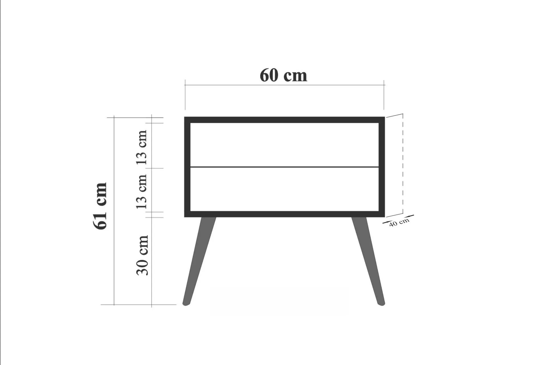 Noptiera, Hanah Home, pal melaminat, stejar sonoma, 60x40x61 cm, 863SPH3507