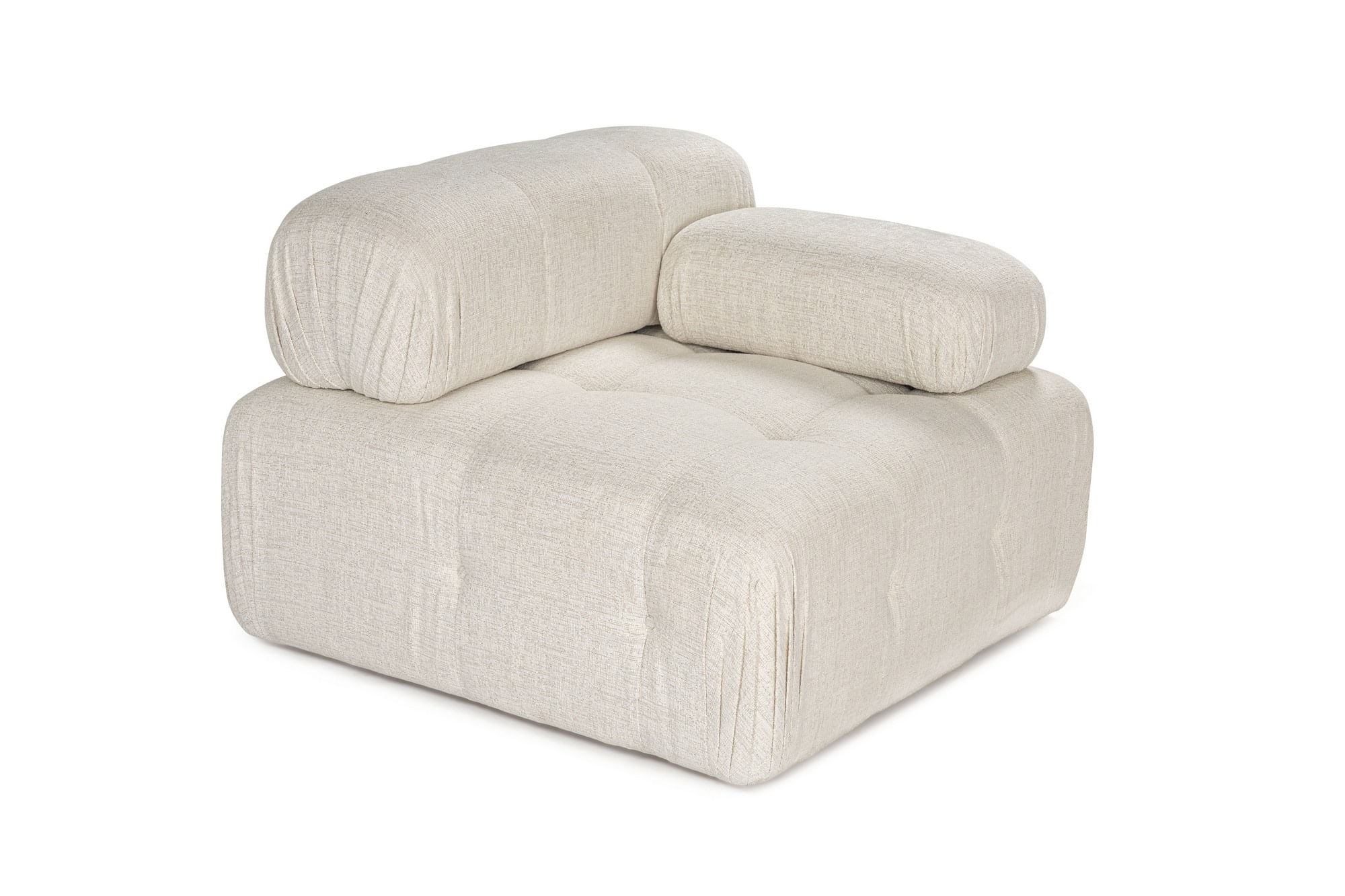 Canapea 1 loc, Atelier Del Sofa, lemn de fag, crem, 100x100x80 cm — imaginea 3