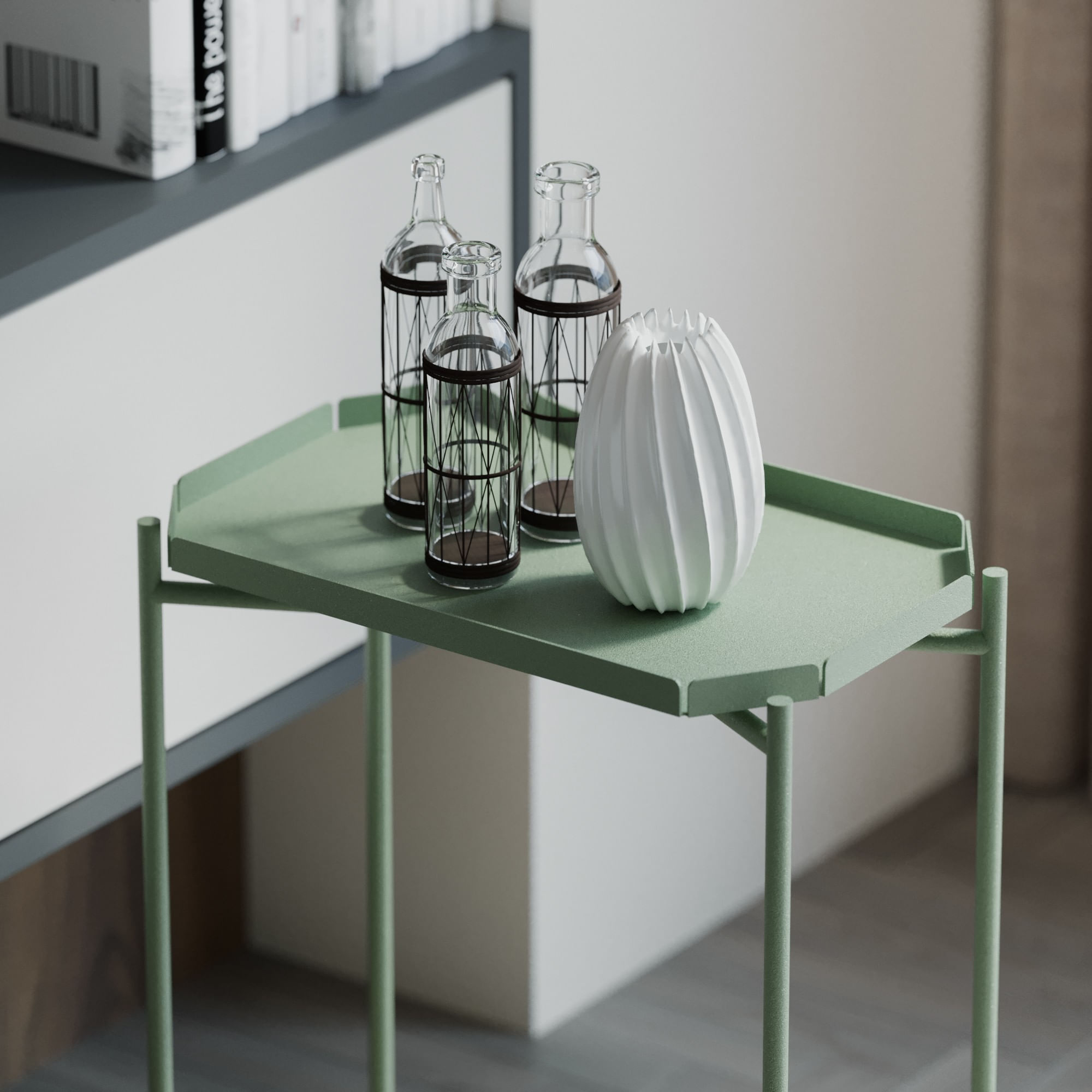 Masuta de cafea, Hanah Home, metal, verde, 26x40x56 cm — imaginea 5