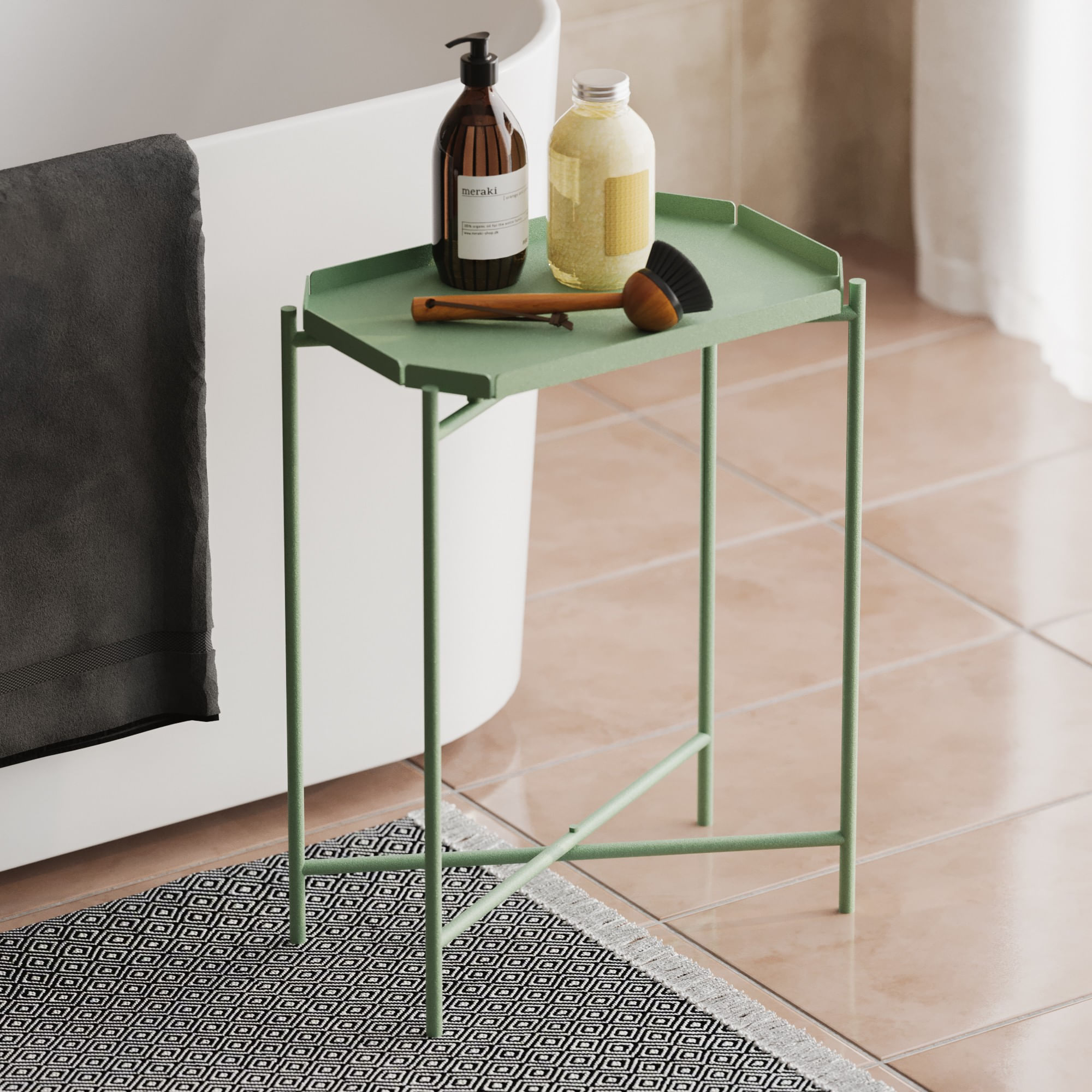 Masuta de cafea, Hanah Home, metal, verde, 26x40x56 cm — imaginea 6